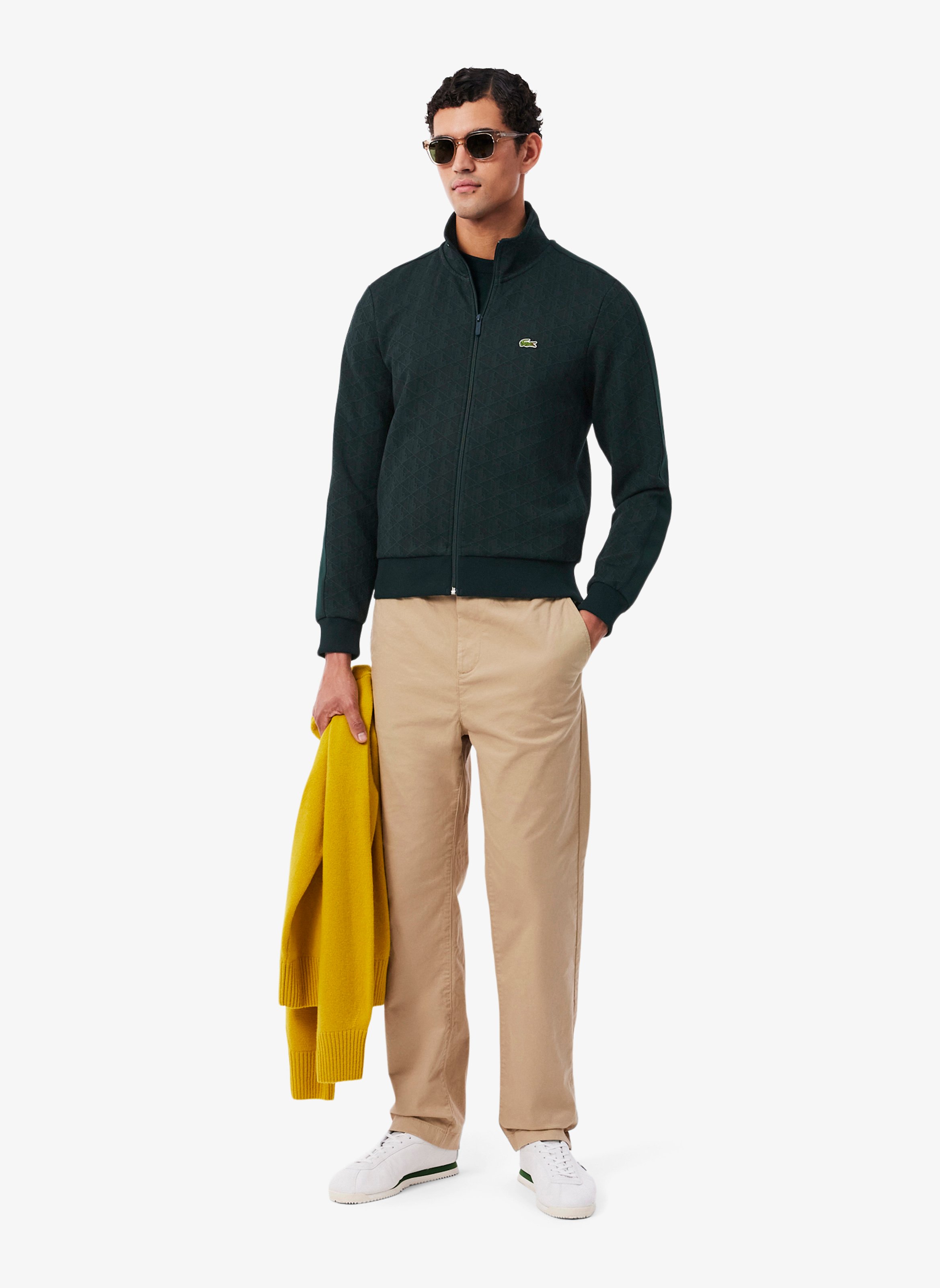 Jacken mit Rundhalsausschnitt und Jacquardmuster LACOSTE Grun