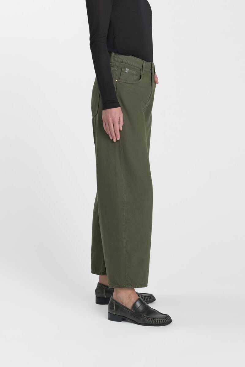 Loose fit jeans, wide leg, length 34 LE TEMPS DES CERISES Khaki