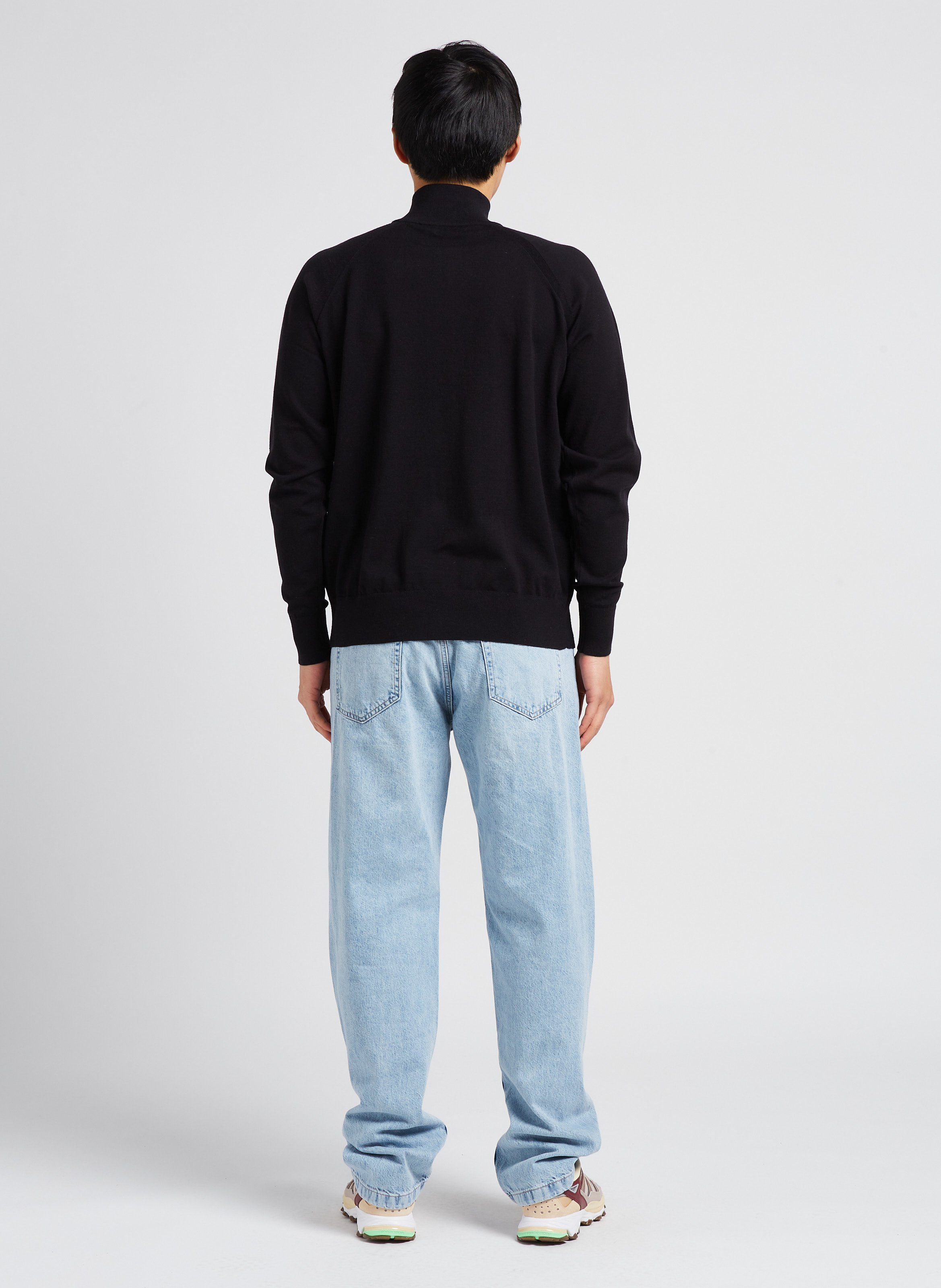 Pull droit col montant zippé CALVIN KLEIN Noir