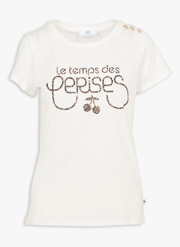 White Round neck cotton T shirt