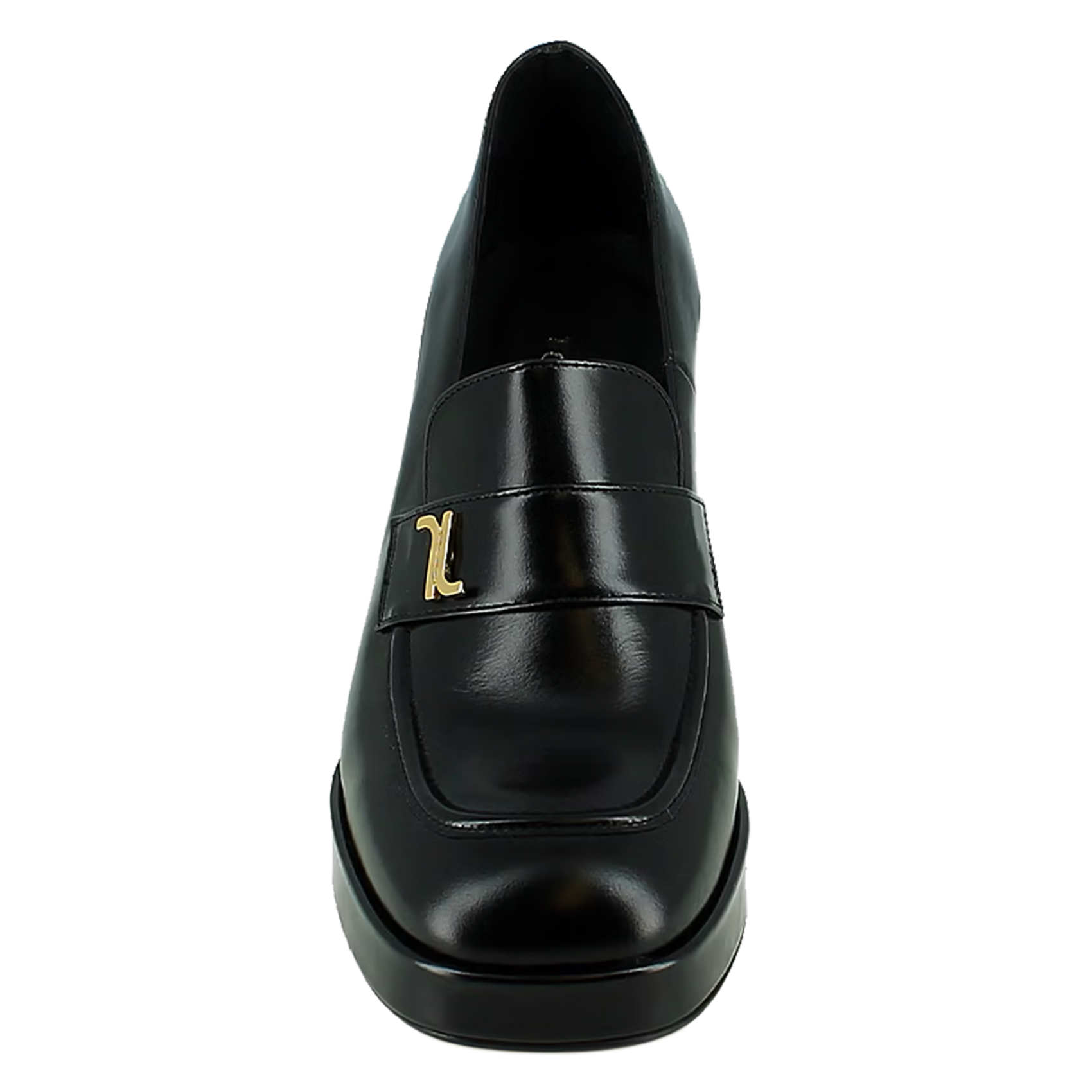 Monogram leather loafers JONAK Black