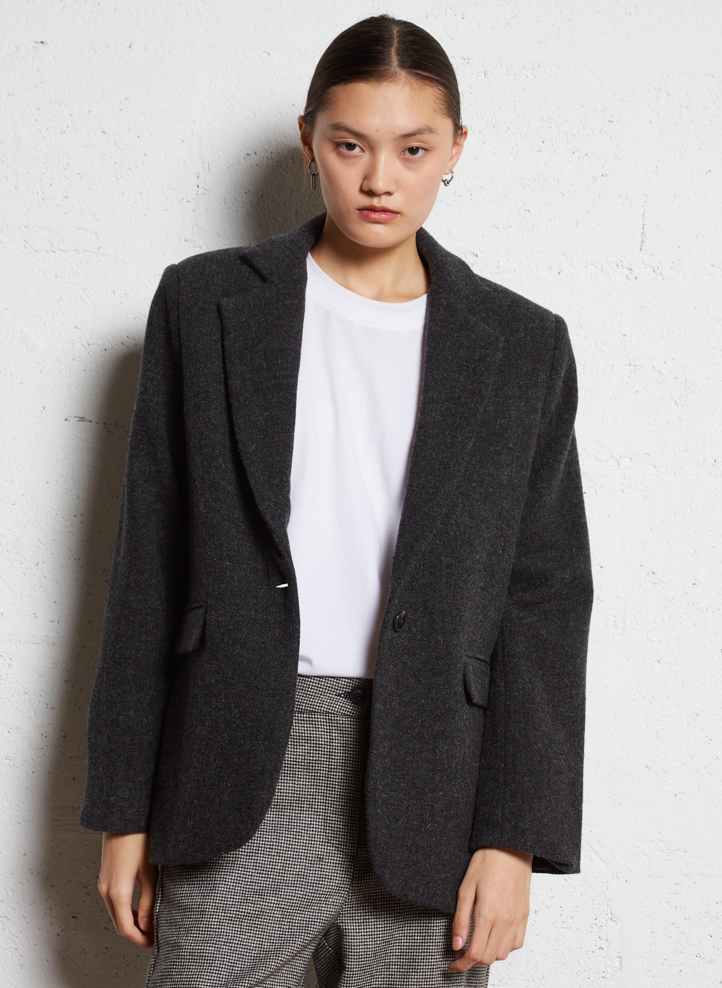 Straight wool blazer BELLEPIECE Grey