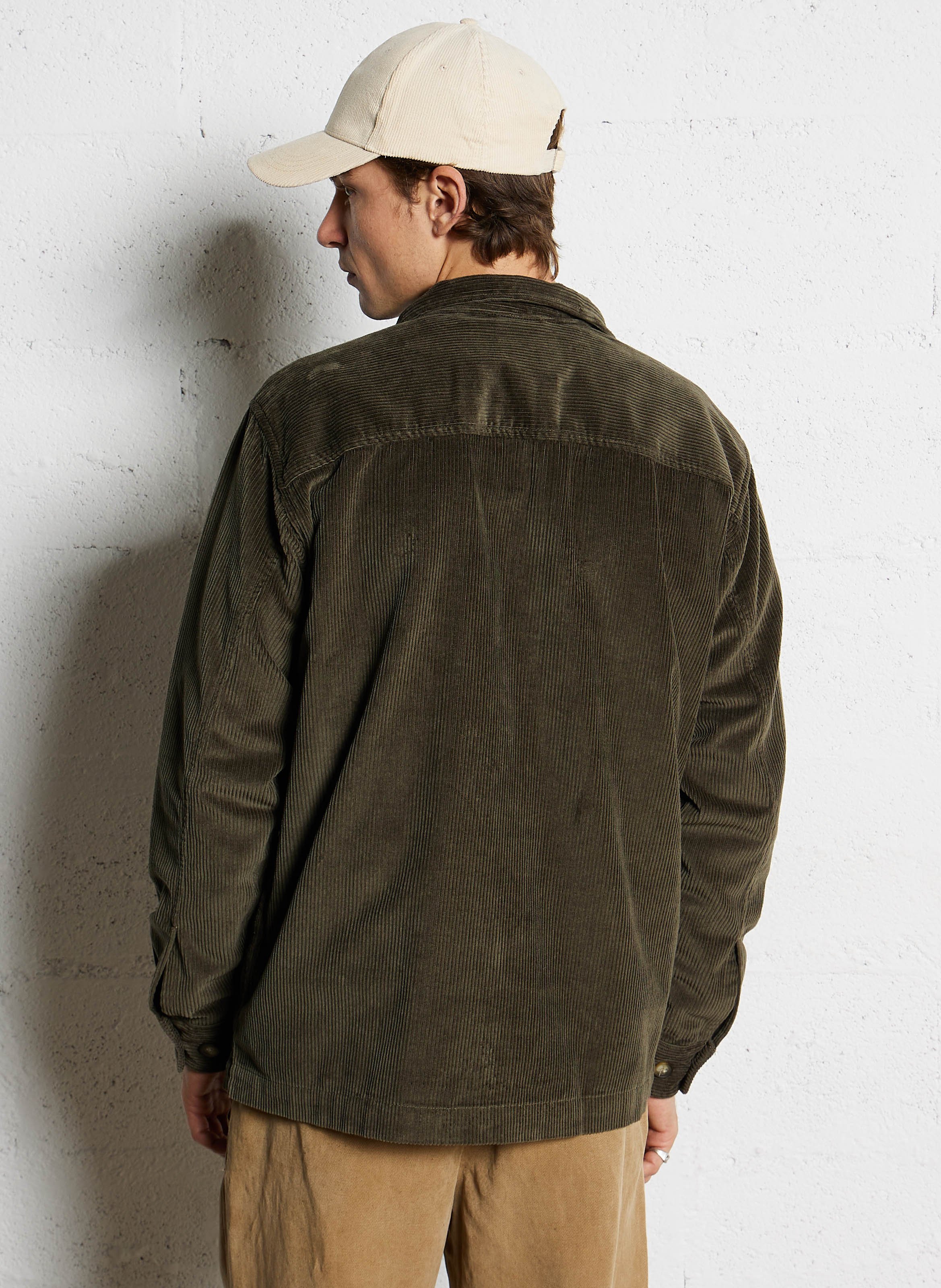 Surchemise zippée en velours côtelé SELECTED Vert