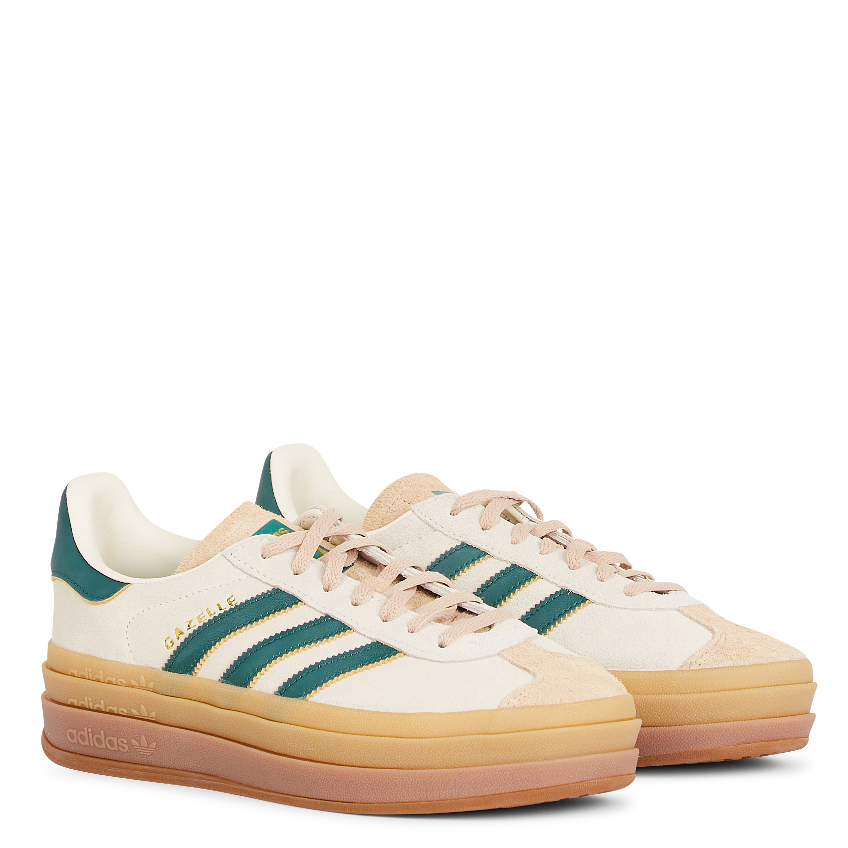 Baskets basses compensées en cuir ADIDAS Vert