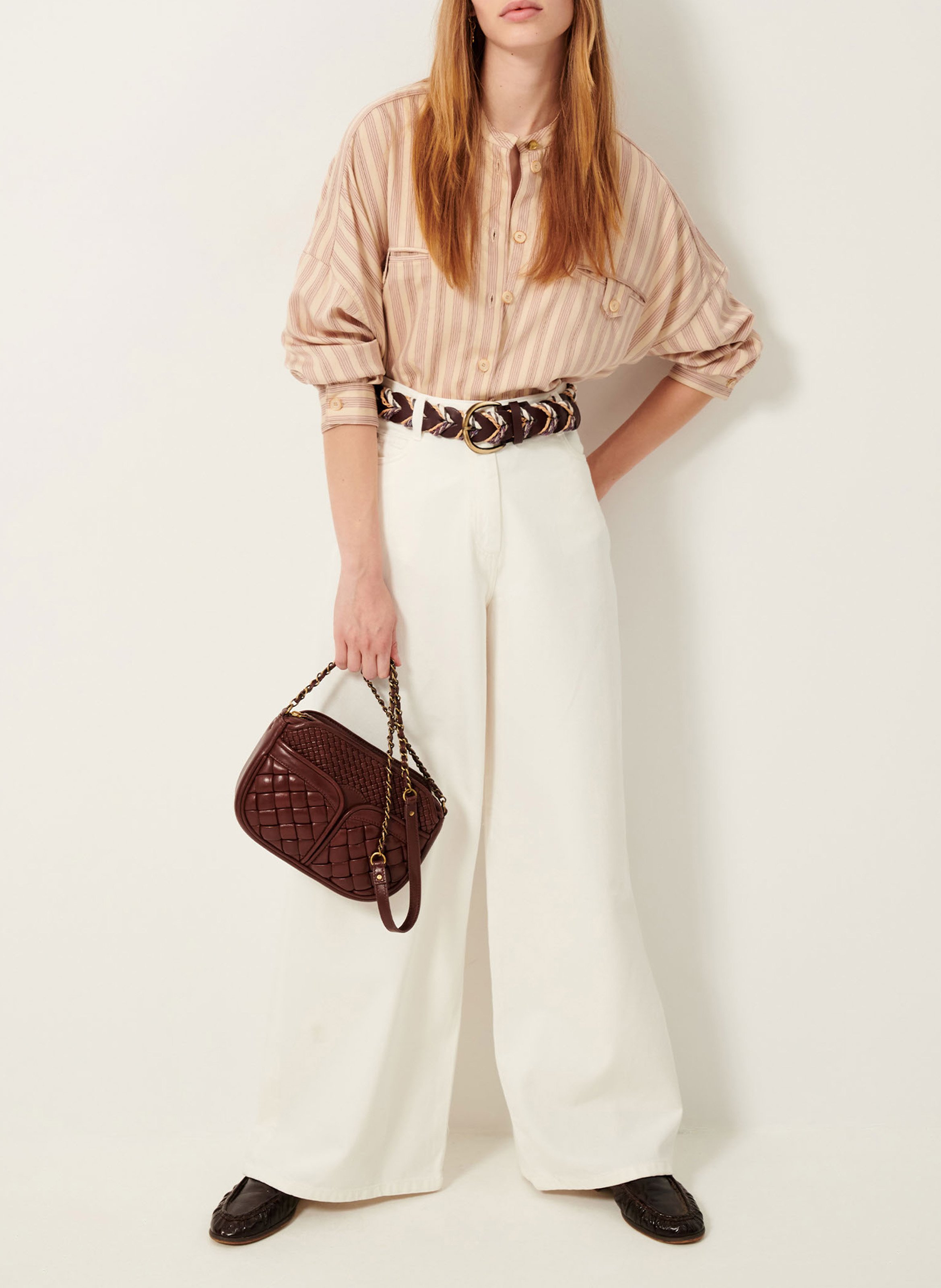 Chemise oversize col mao SESSUN Rose