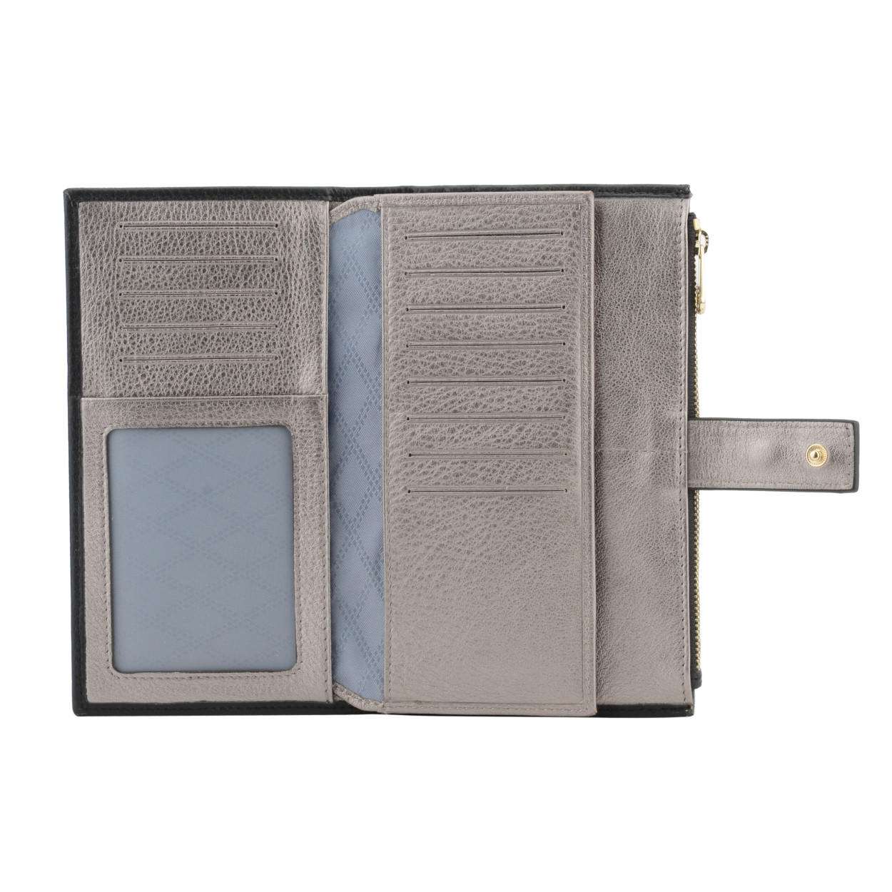 Leather multi-compartment wallet POURCHET Black