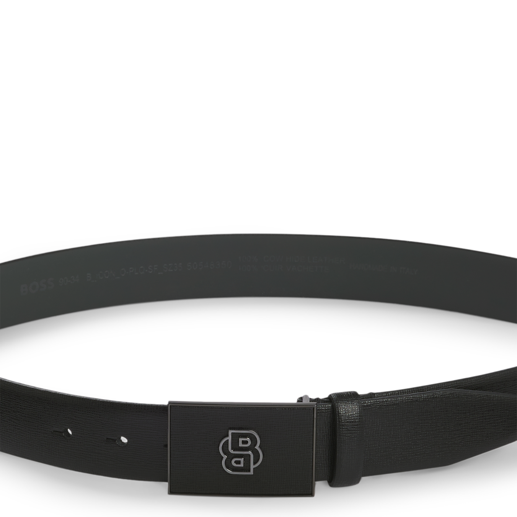 - Buckle closure. - Width: 3 cm.  BOSS Black