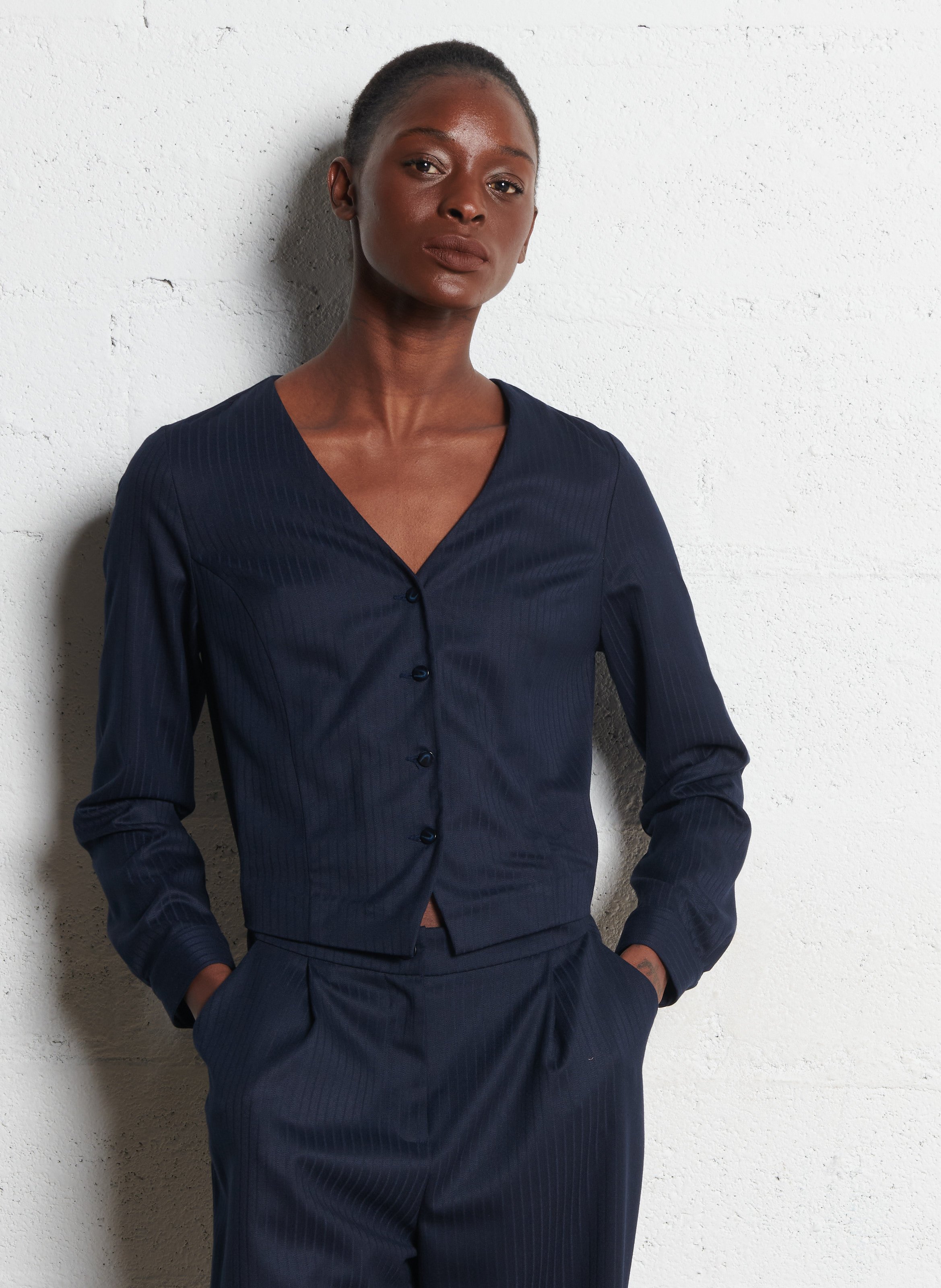 Combinaison droite rayée ONE STEP Bleu