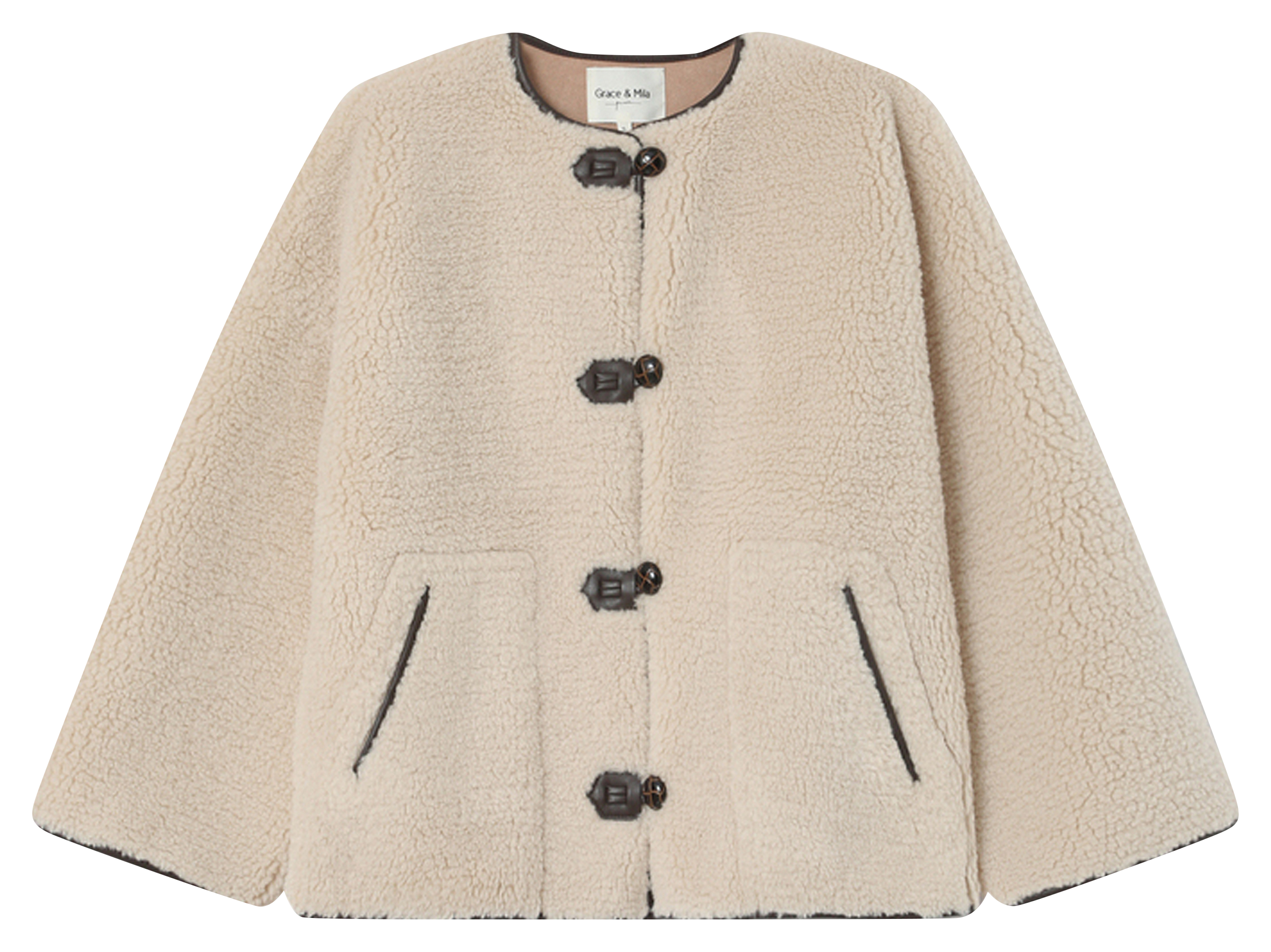 Oversized synthetic fur coat GRACE ET MILA White