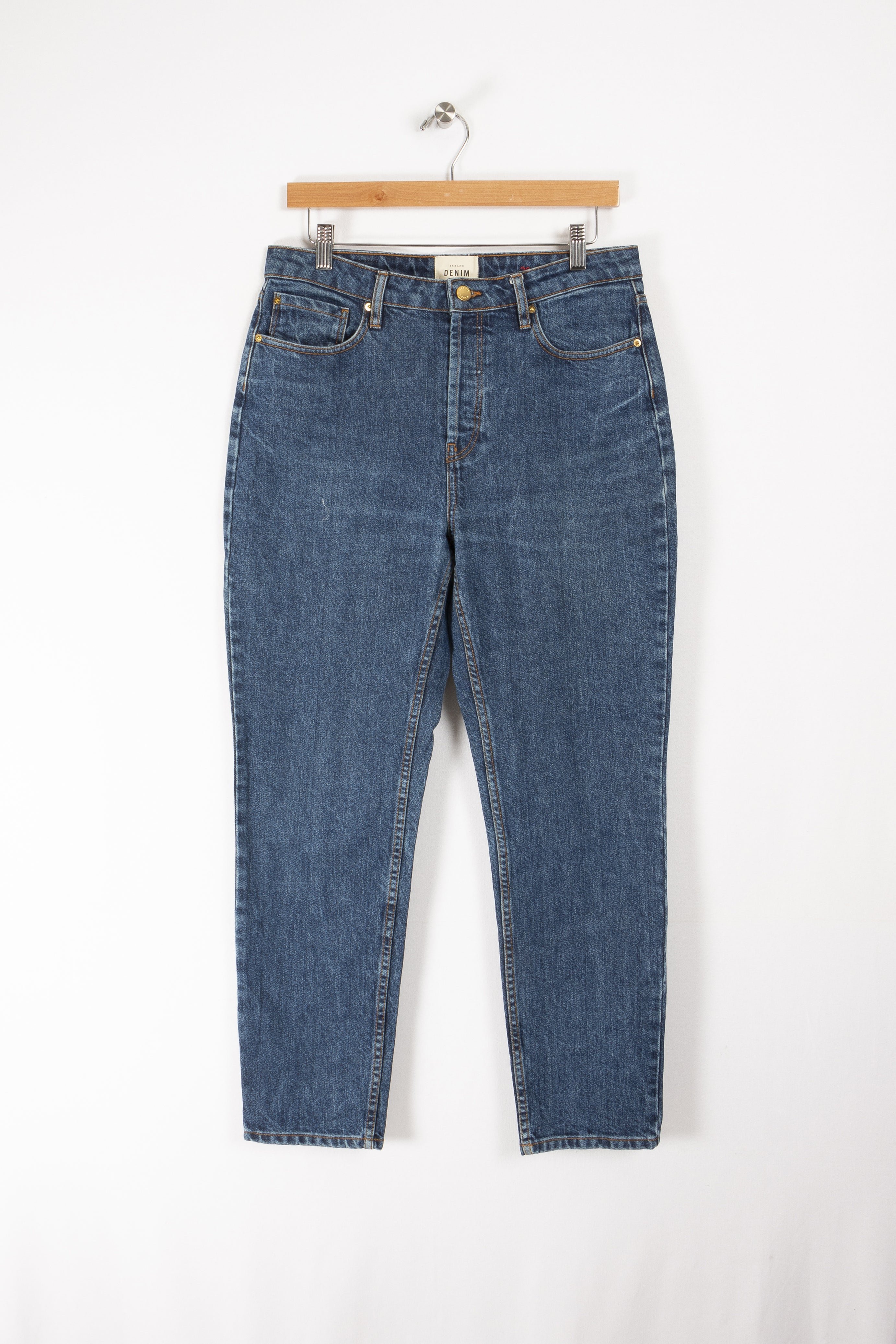Cropped slim jeans with studs SEZANE - Seconde main Blue