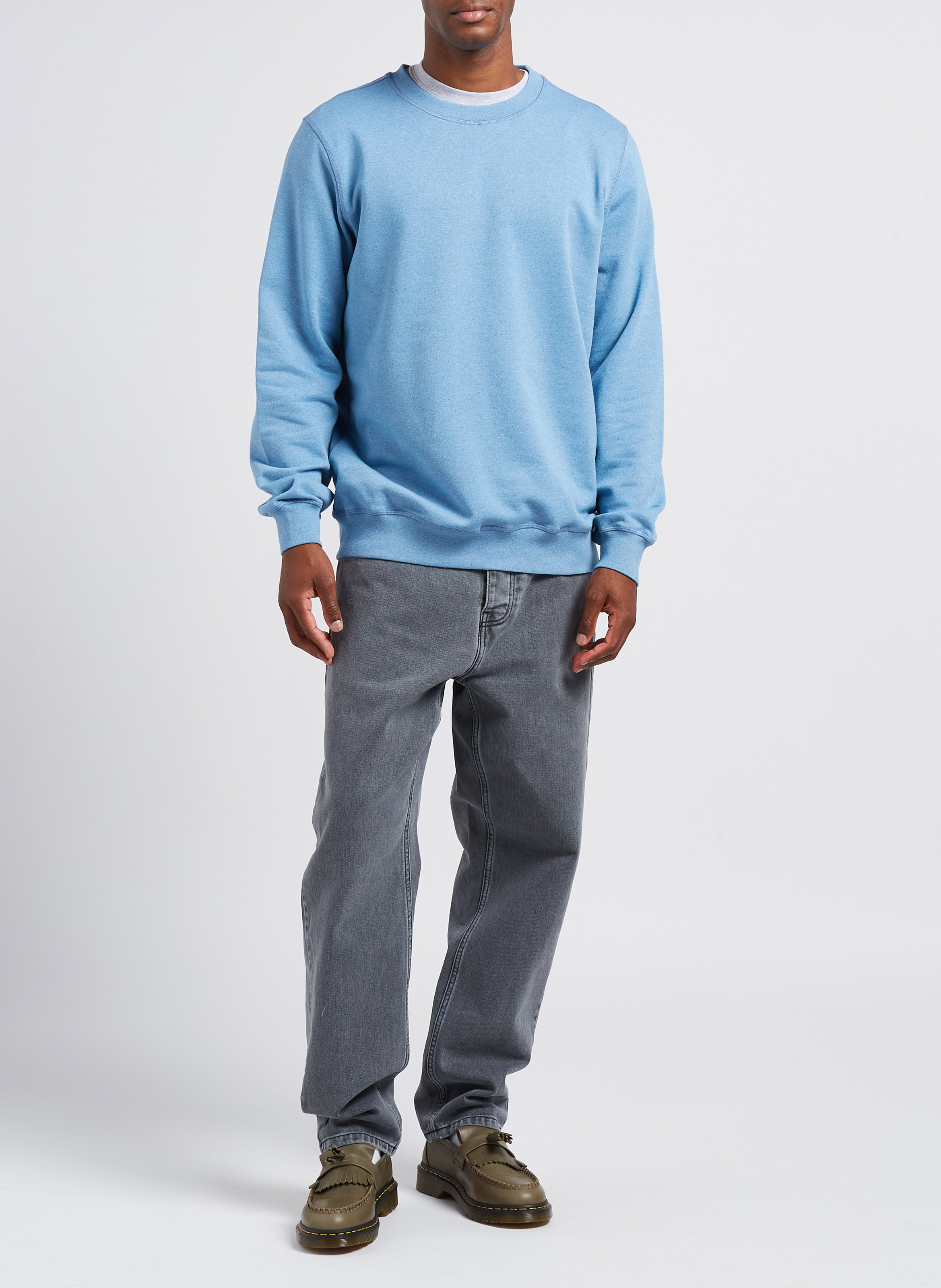 Pull col rond en coton mélangé  KNOWLEDGE COTTON APPAREL Bleu