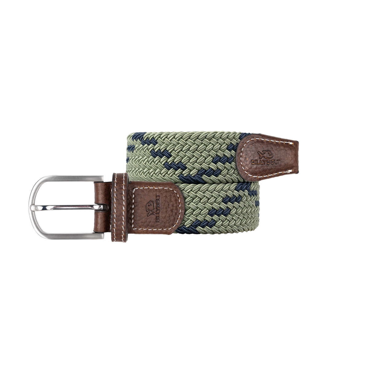 Multicolored braided elastic belt GreenBILLYBELT