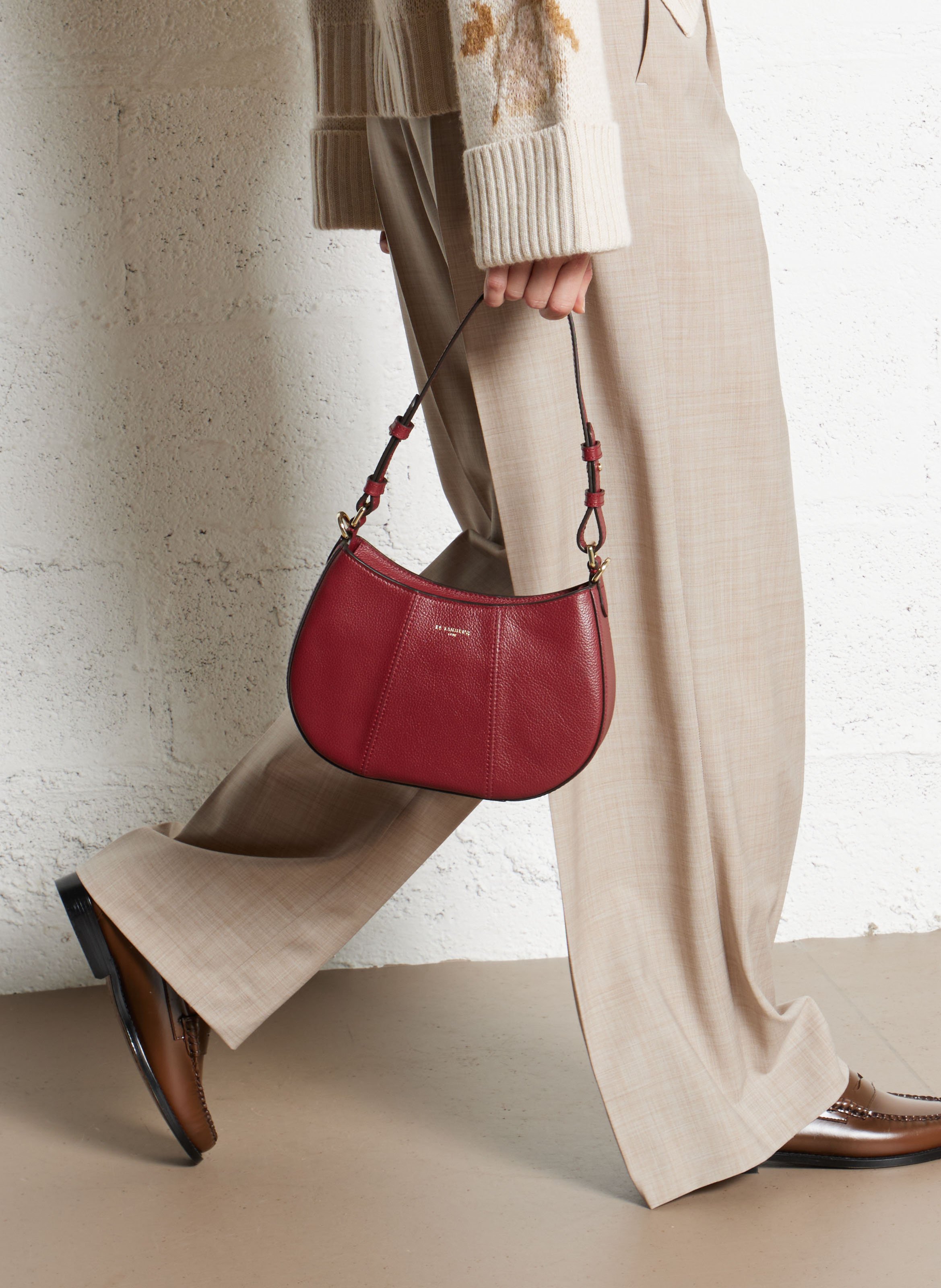 Sac porté épaule en cuir LE TANNEUR Rouge