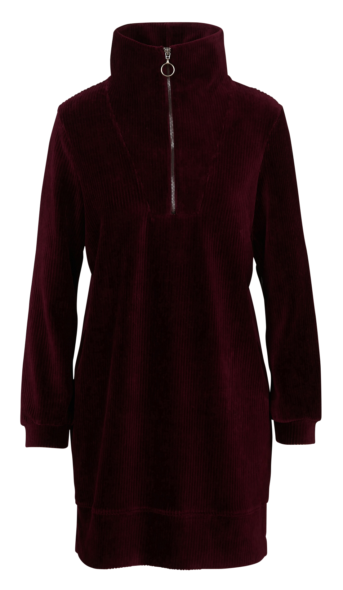 Robe droite col montant en velours côtelé I CODE Rouge