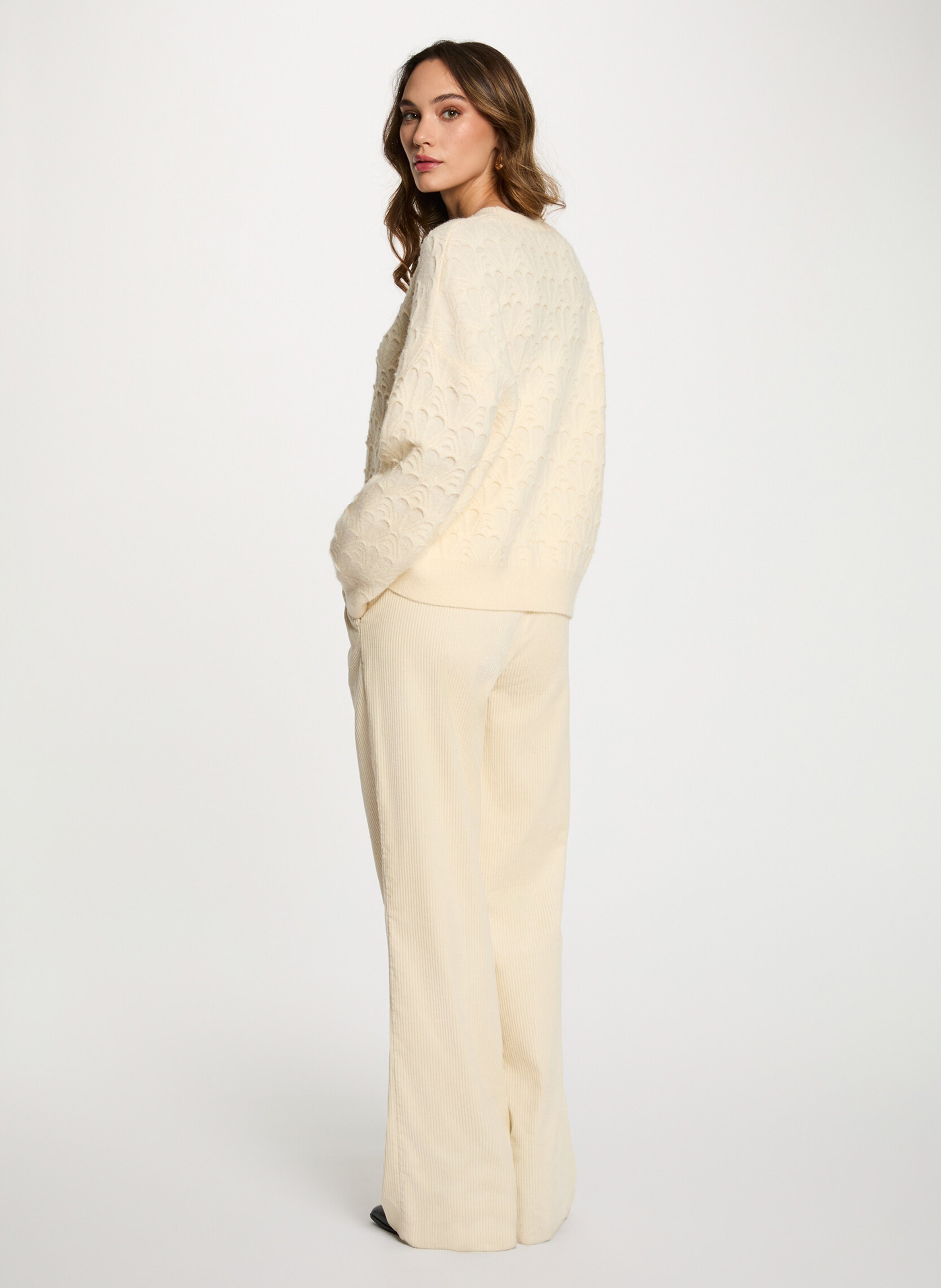 Trui met opstaande kraag MORGAN Beige