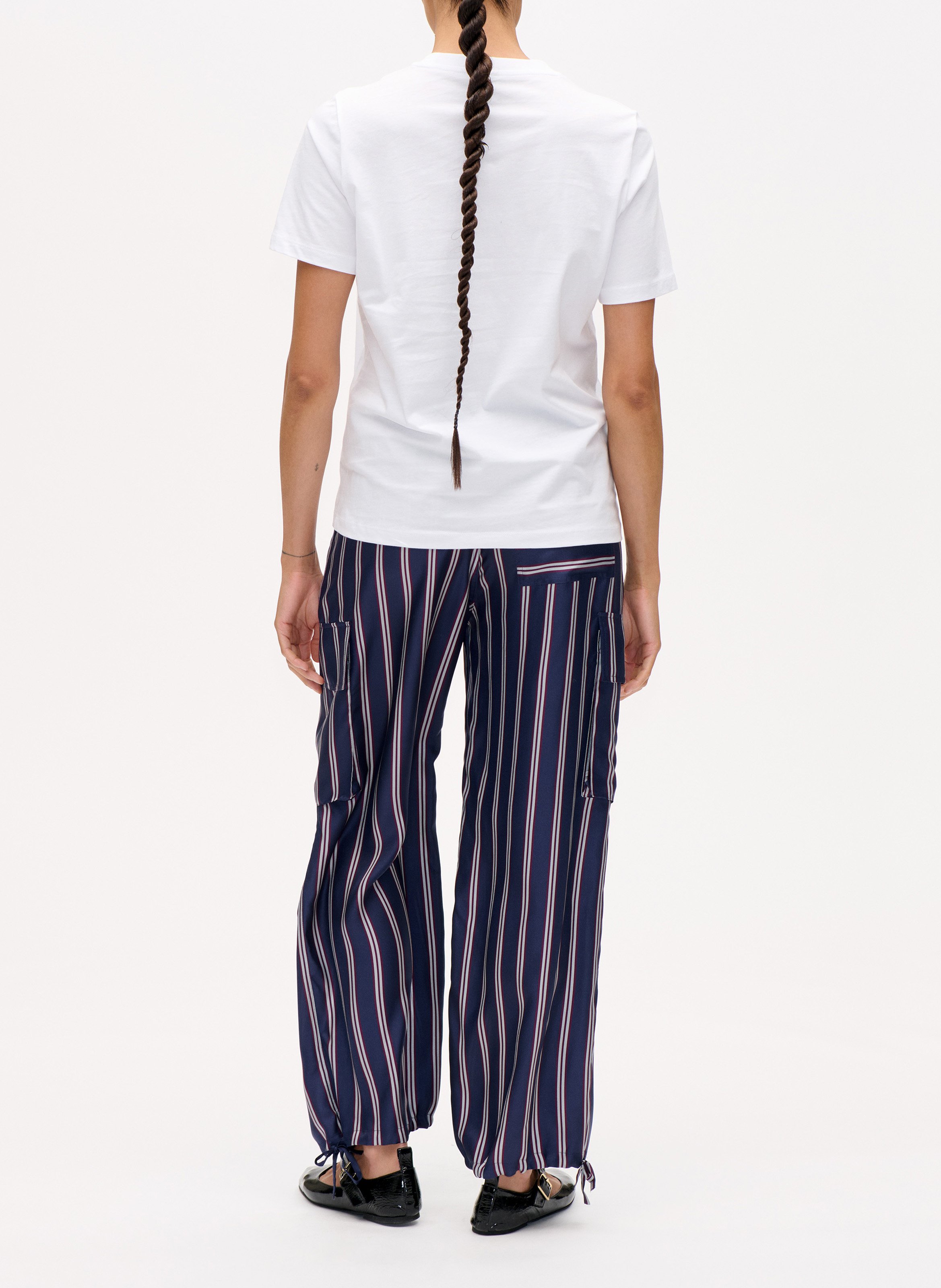 Organic cotton round neck straight top BAUM UND PFERDGARTEN White