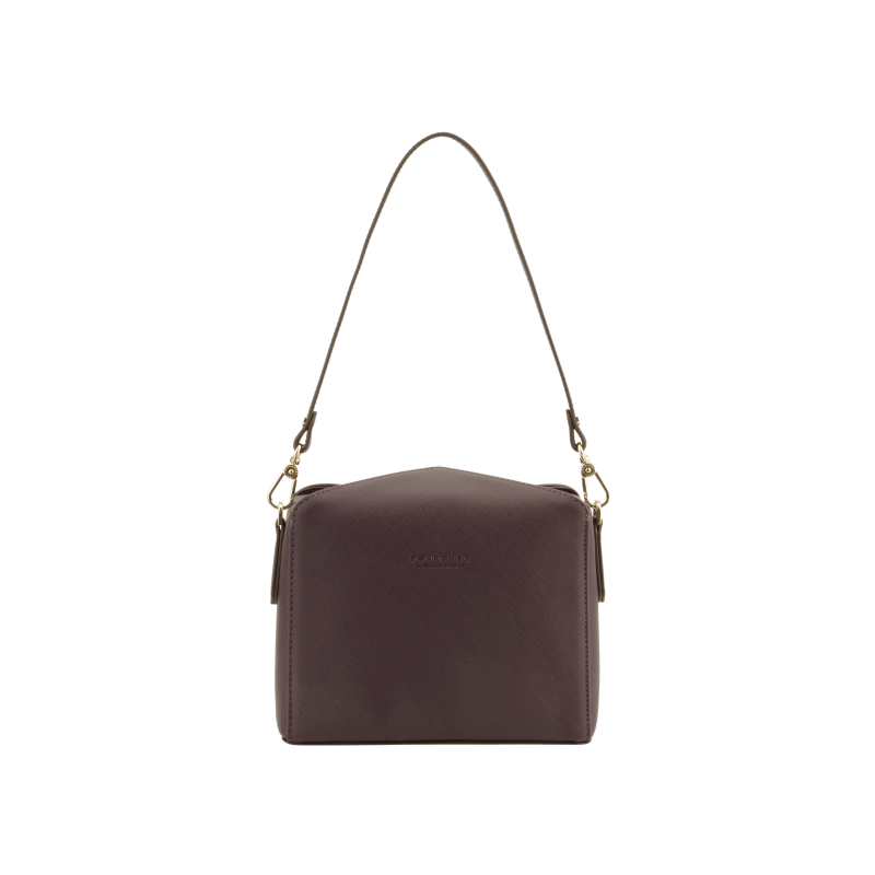 Shoulder bag - coated grain POURCHET Red