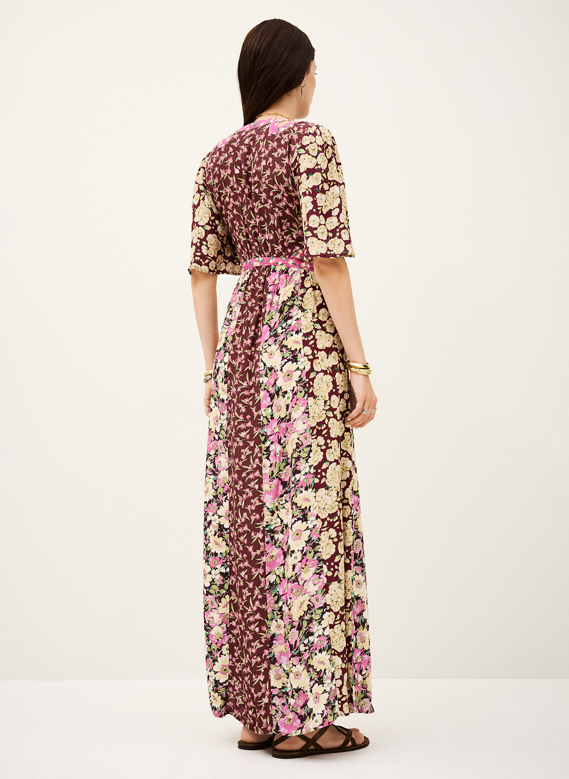 Long floral print V-neck dress BA&SH Plums