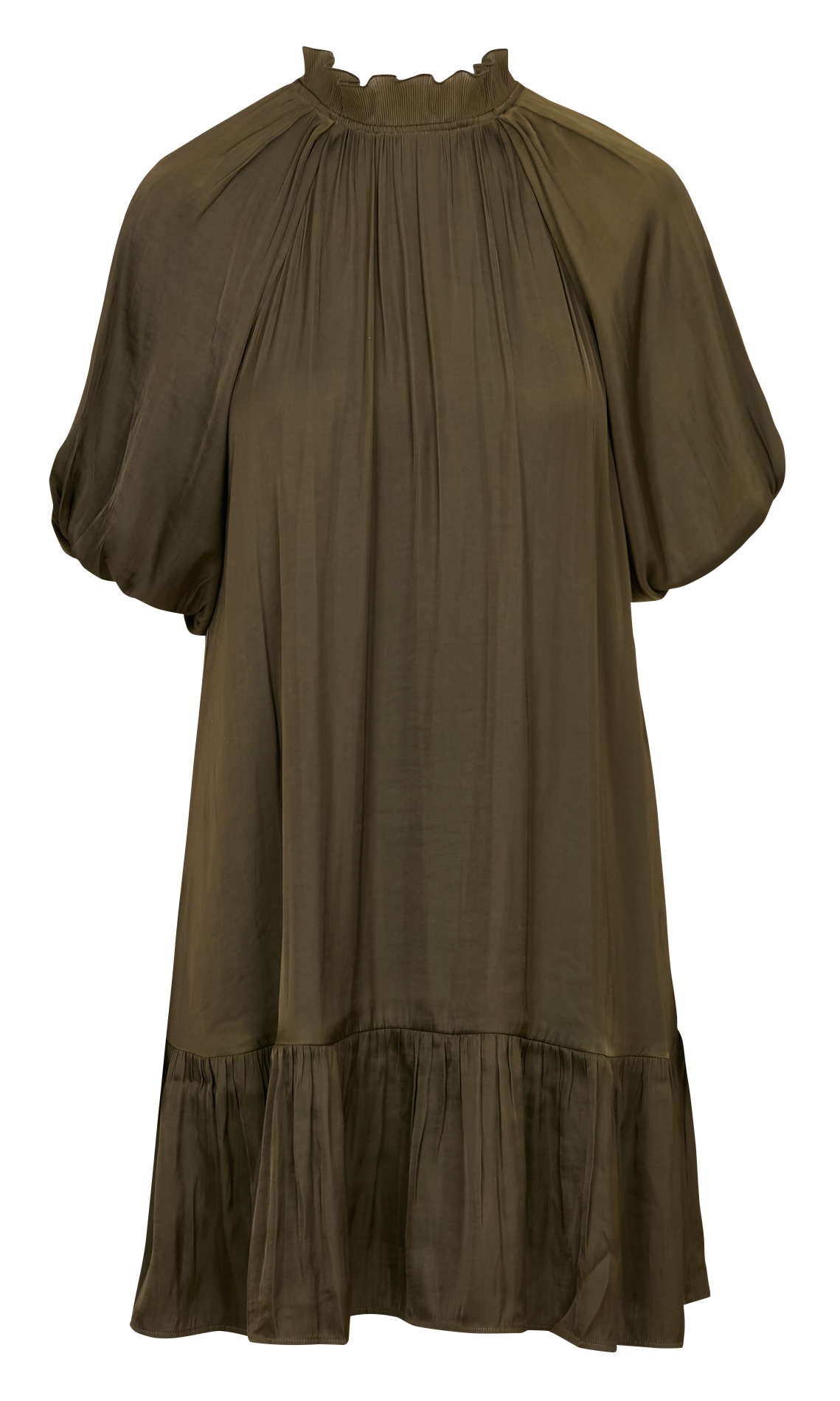 Short satin dress IKKS Khaki