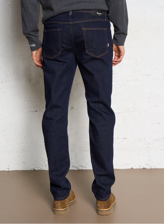 Jean droit brut à surpiqûres | Bleu by PEPE JEANS Jean droit brut à surpiqûres Bleu