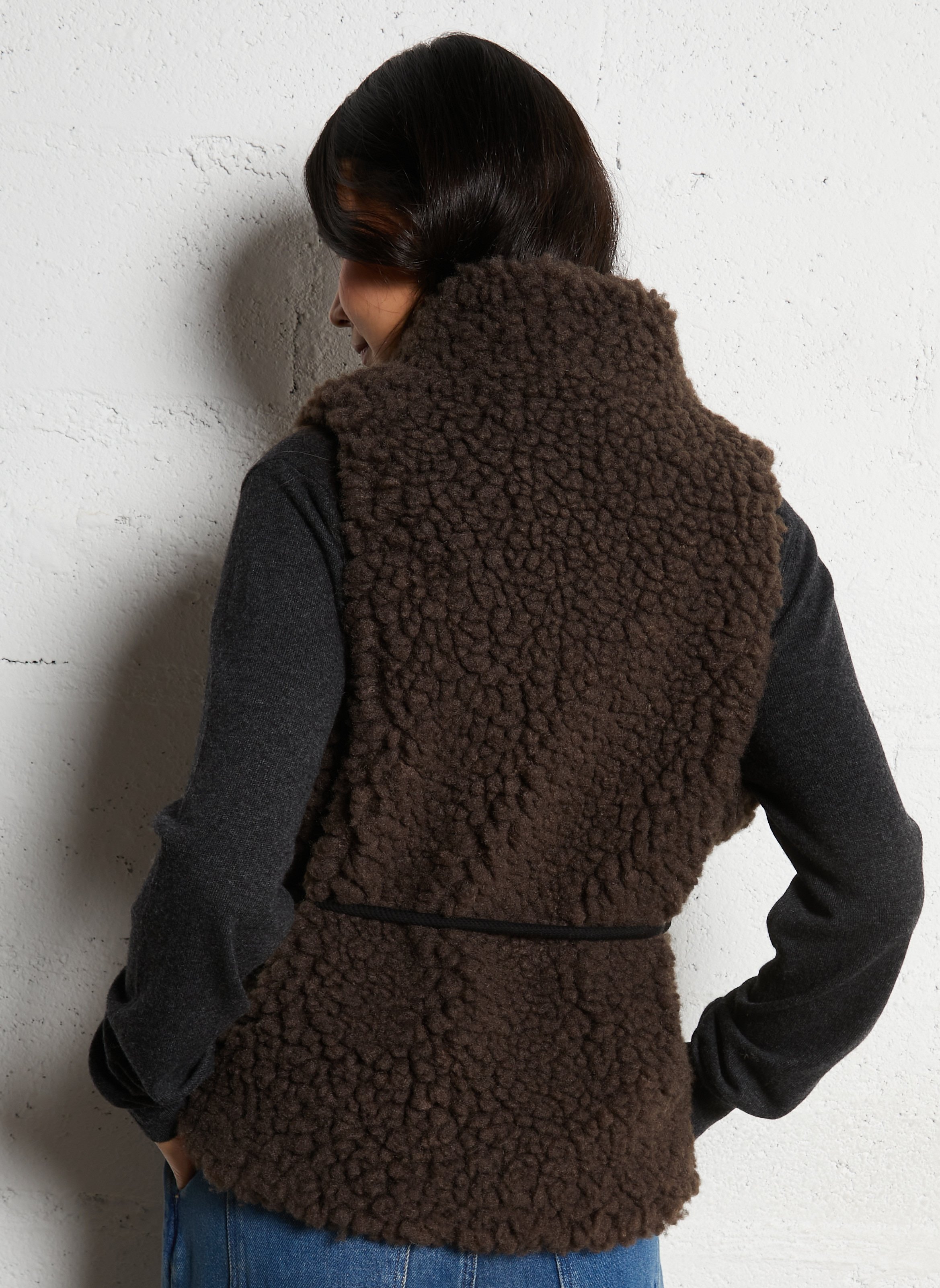 Jasje met opstaande kraag van sherpa LEON & HARPER Bruin