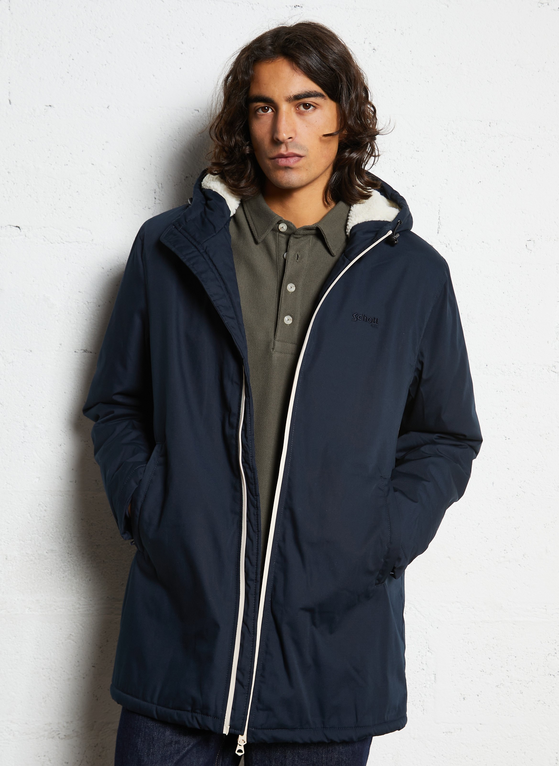 Parka à capuche col montant unie SCHOTT