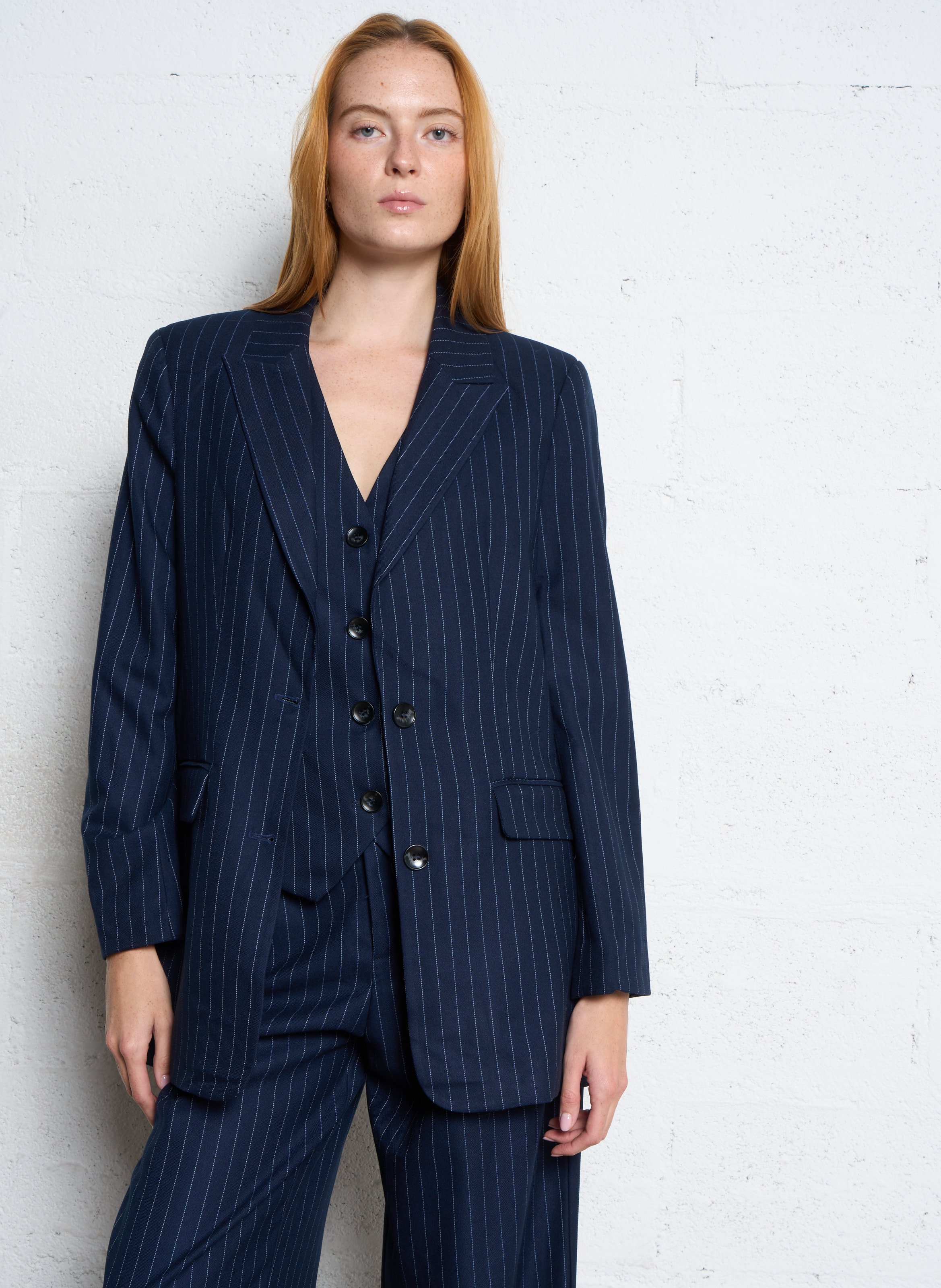 Gerade geschnittener Blazer mit Streifen THE KORNER Blau