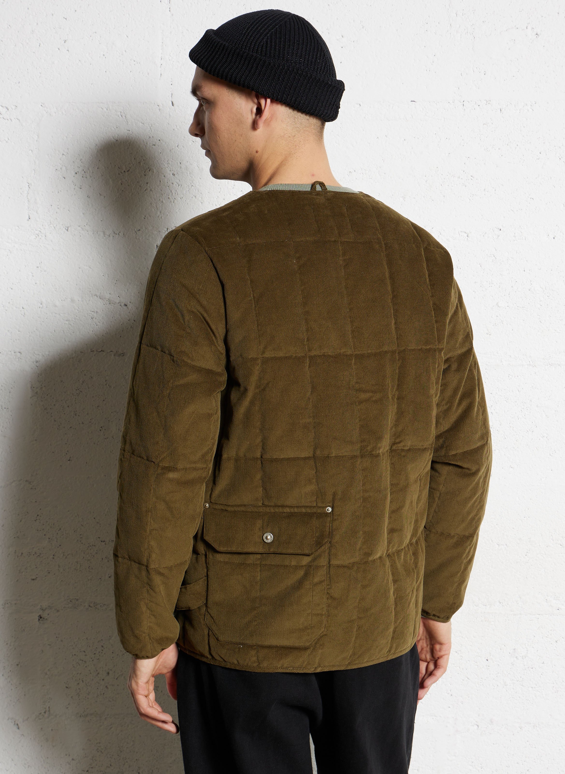 Solid quilted straight velvet jacket TAION Green
