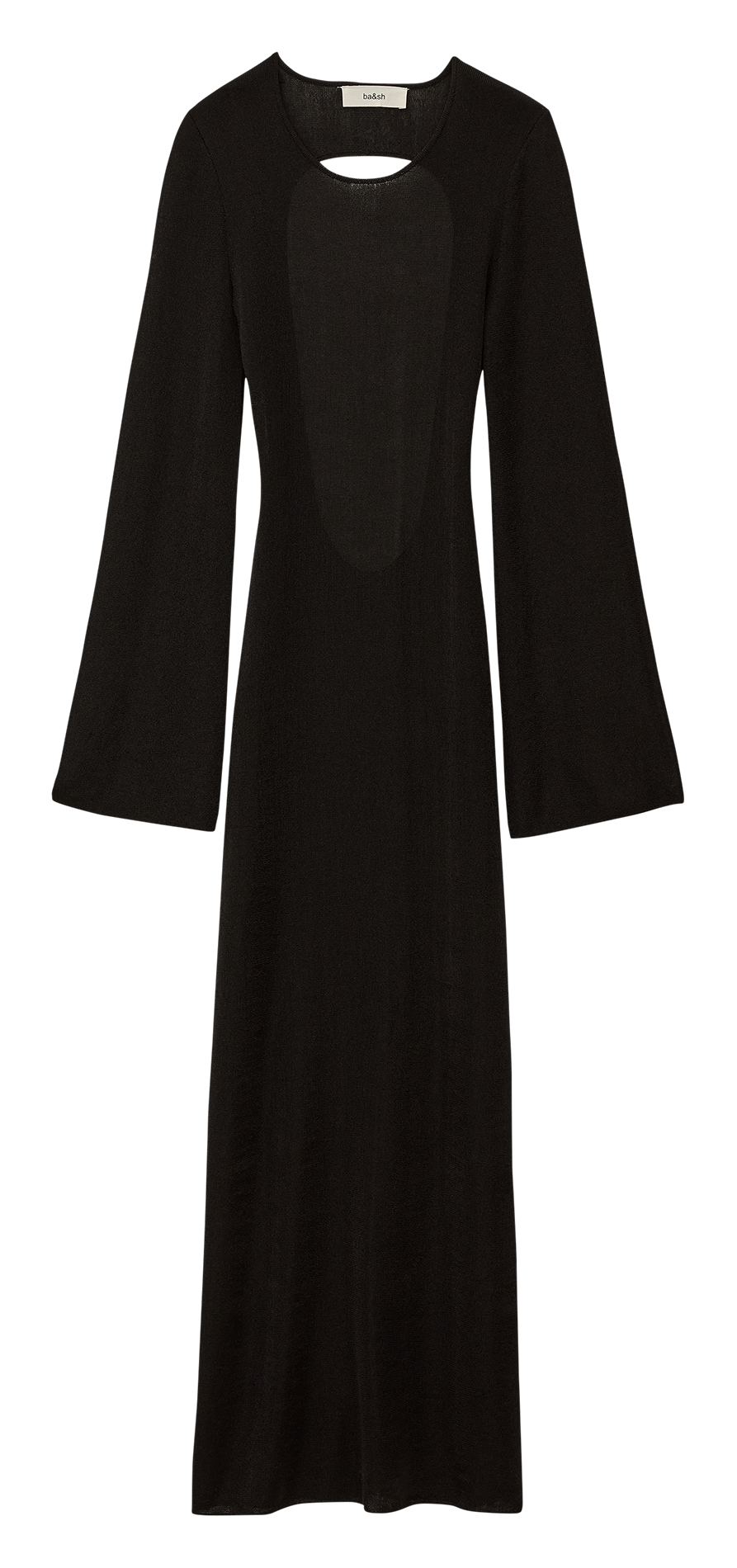 Lange jurk met ronde hals BA&SH Zwart