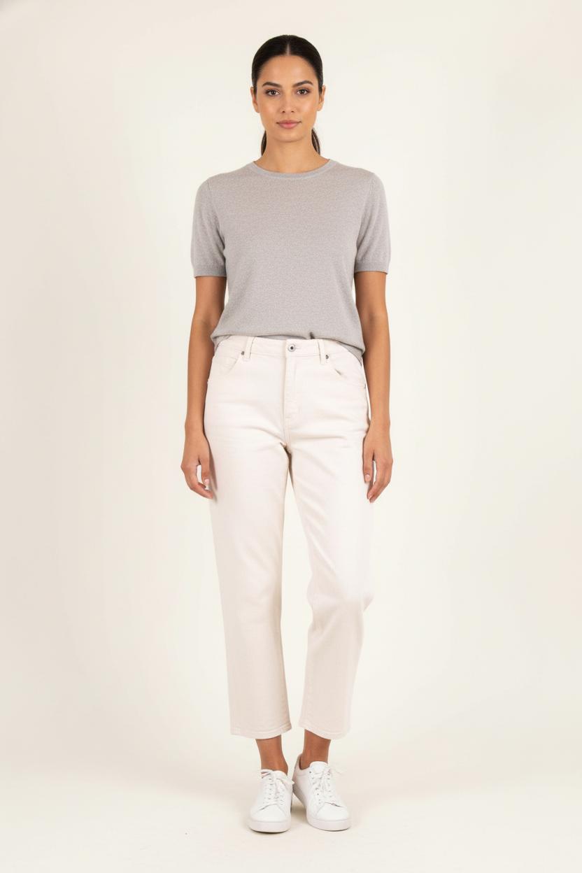 Cropped slim jeans with studs COMPTOIR DES COTONNIERS - Seconde main Beige