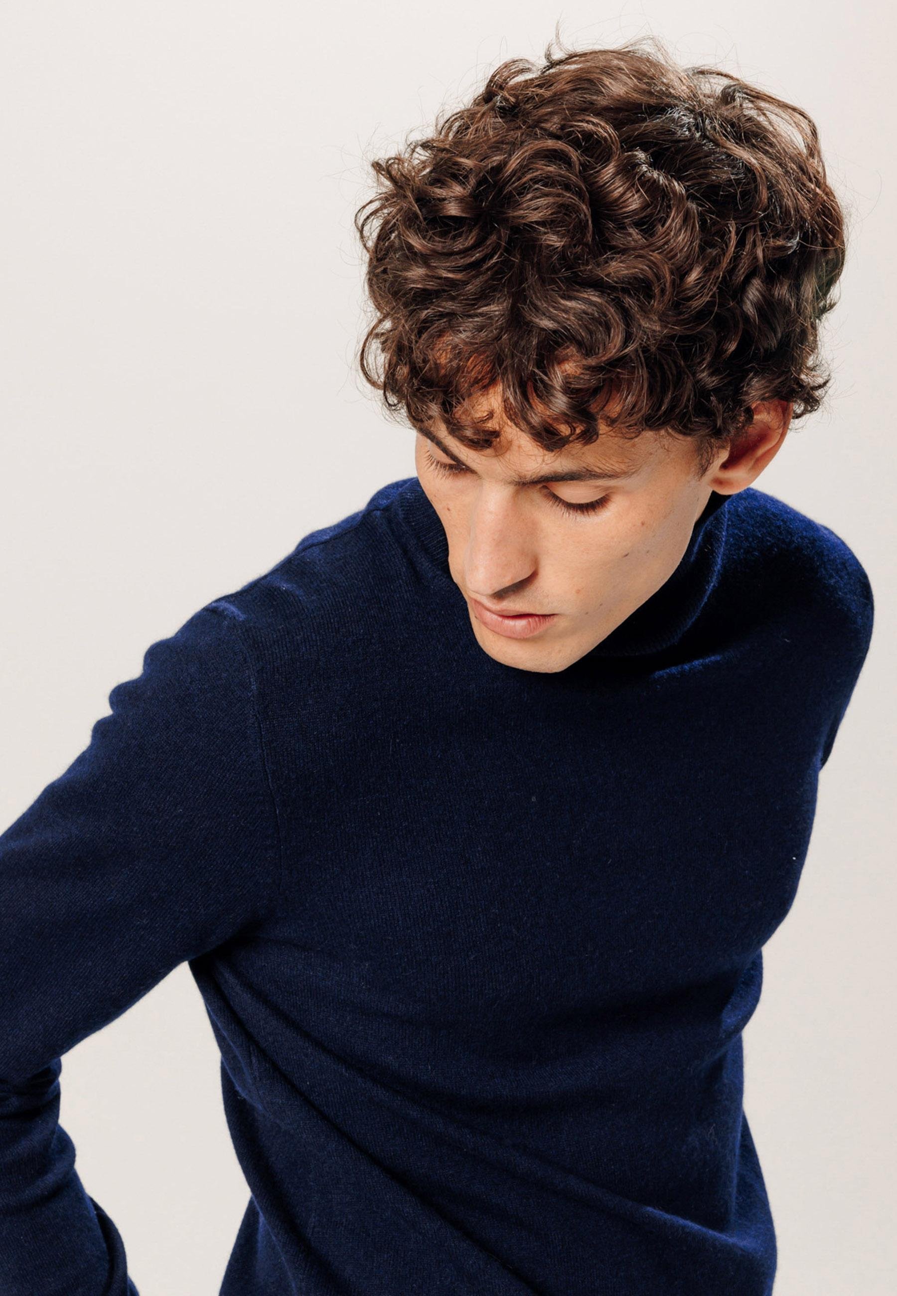 Pull col roulé en cachemire RODIER Bleu