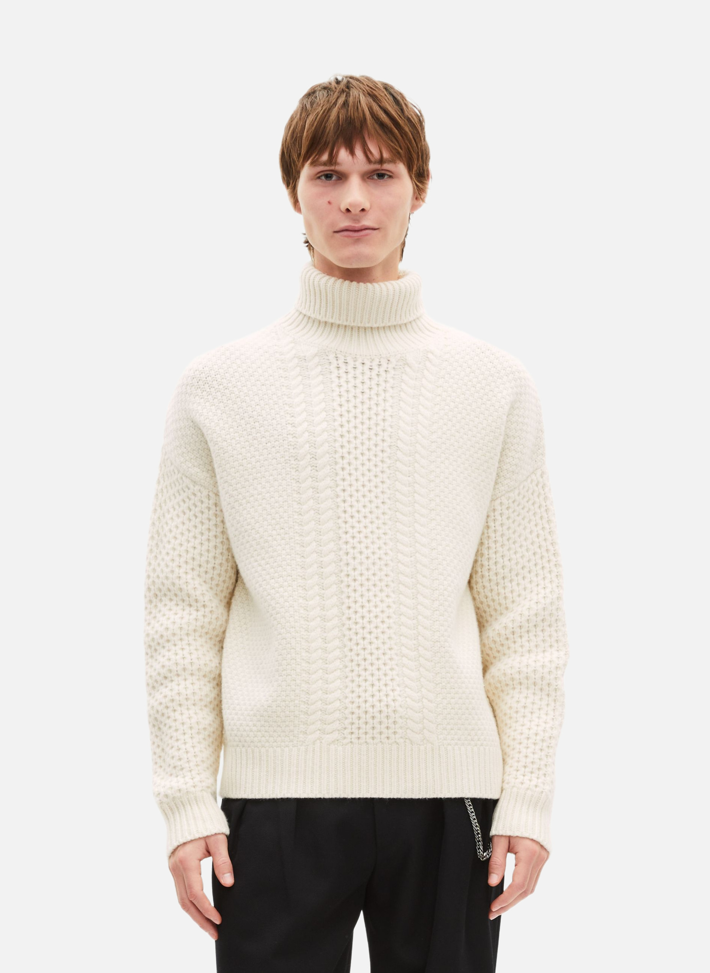 Wool cable sweater THE KOOPLES Beige
