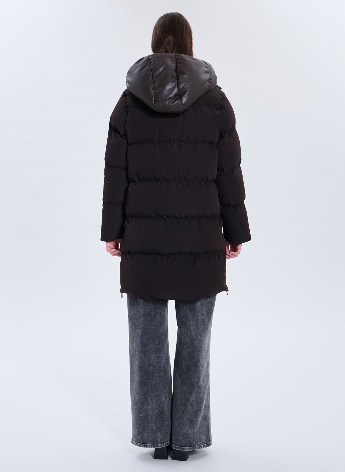 Doudoune droite col montant matelassée ZAPA Marron