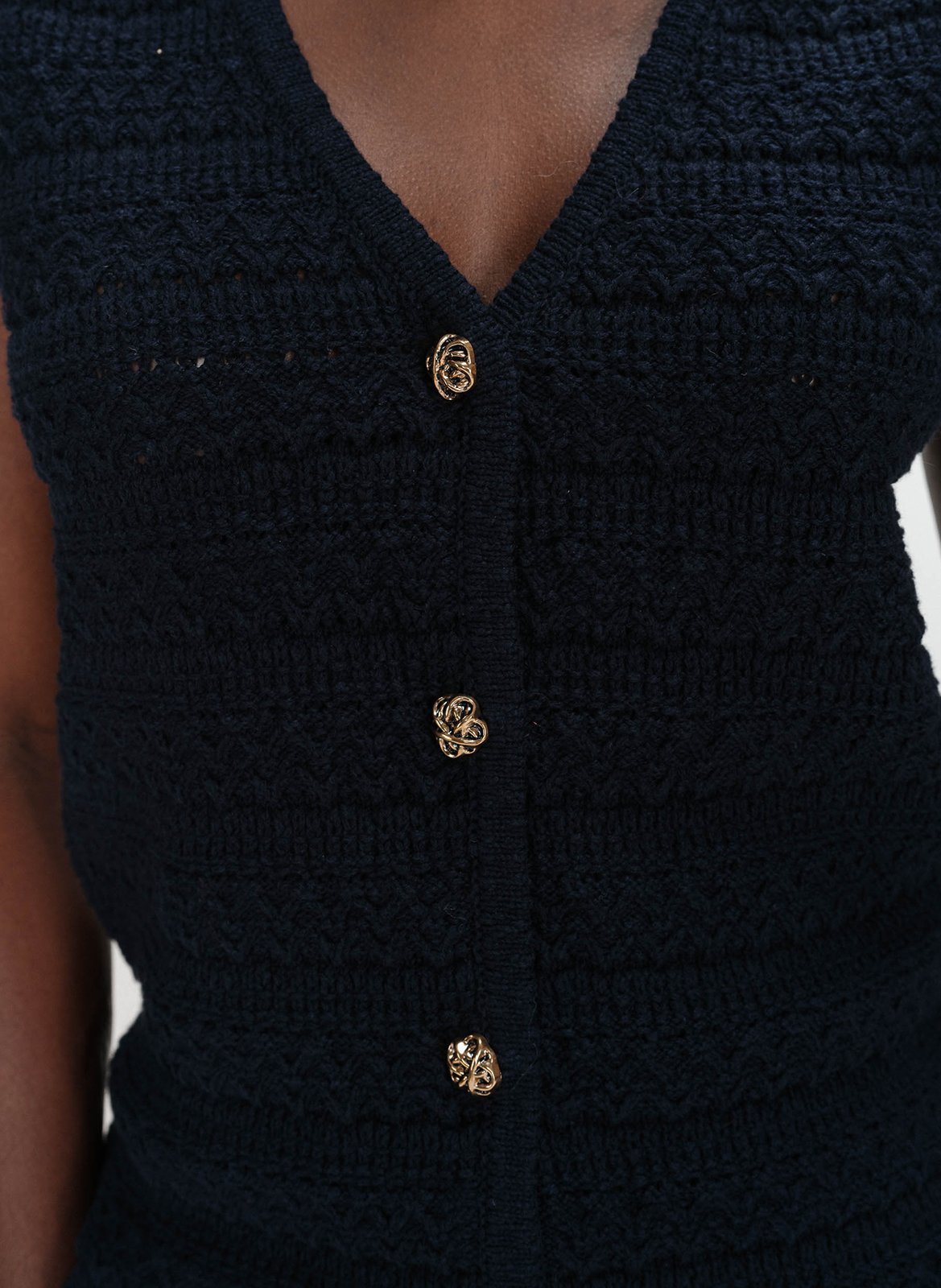 Top col v  GRACE ET MILA Bleu