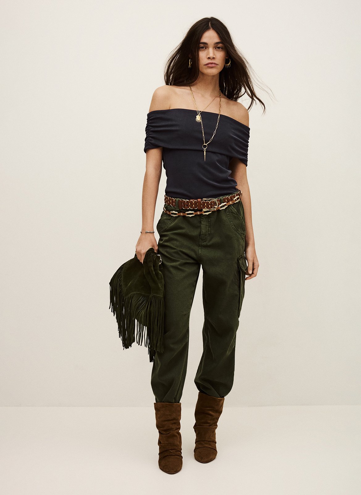 Tee-shirt col bardot BA&SH Bleu