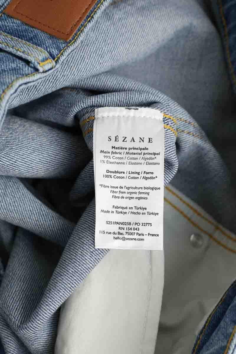 Straight cotton-blend pants SEZANE - Seconde main Blue