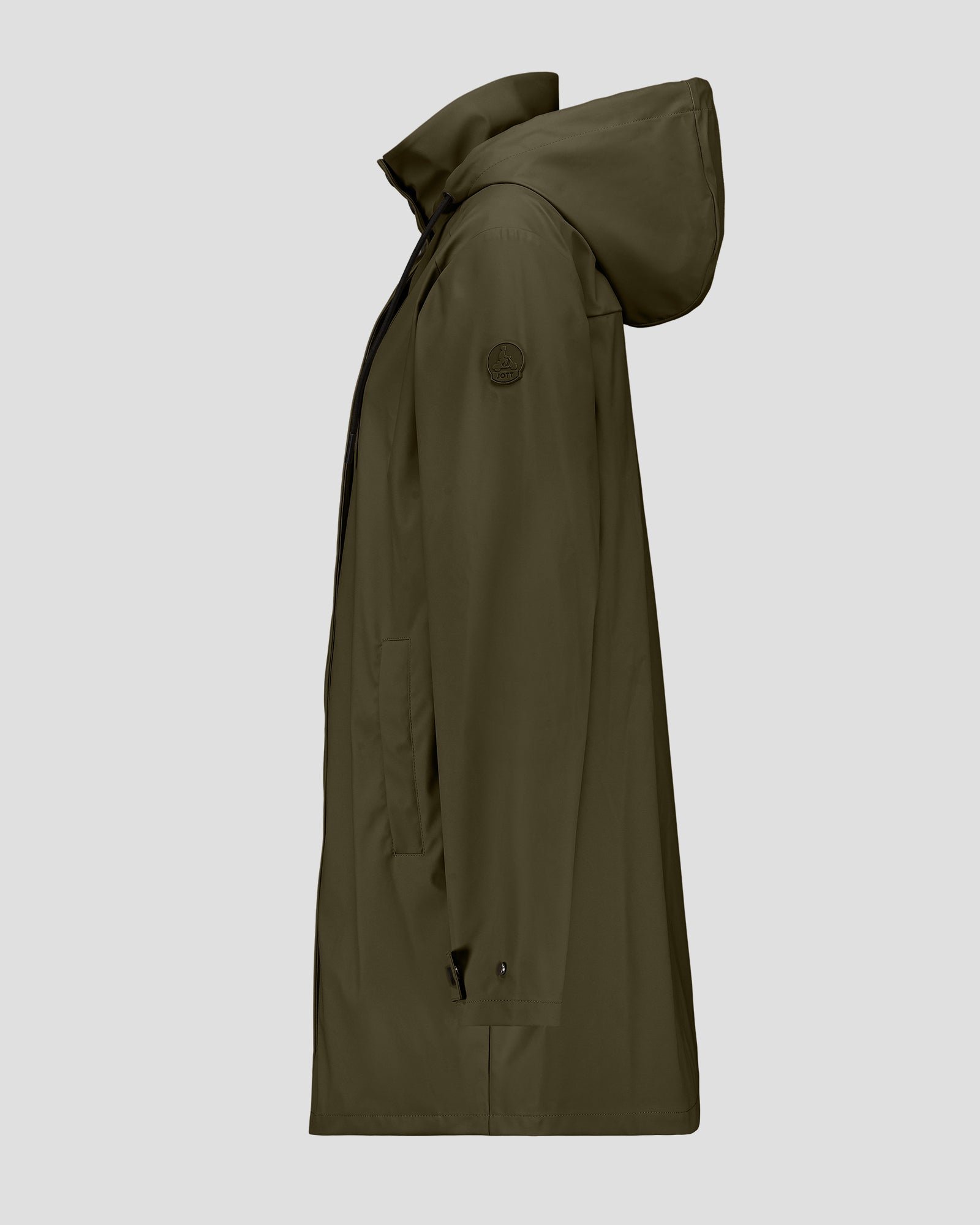 Denisa mid-length windbreaker. JOTT Green