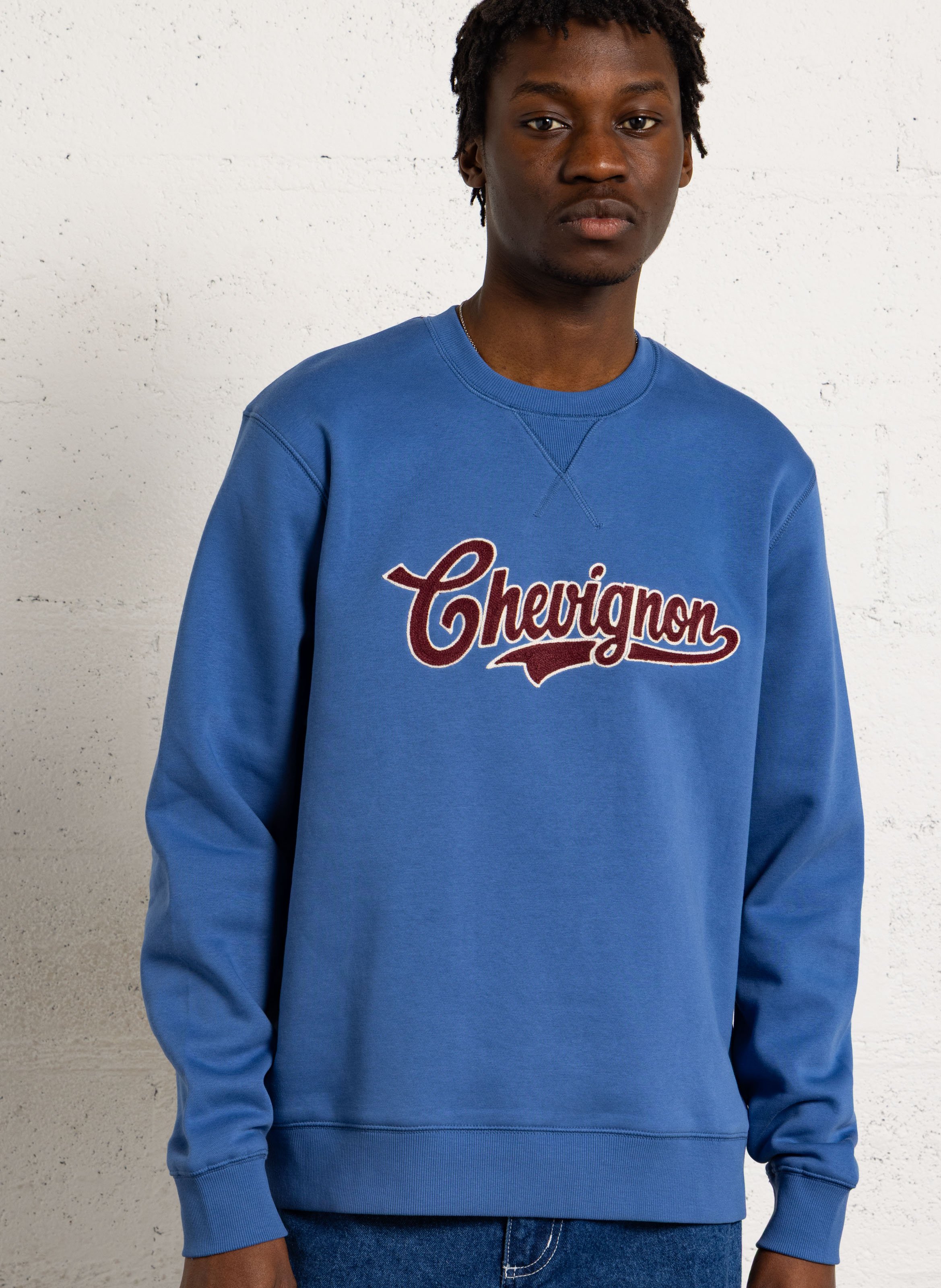 Oversized cotton-blend sweatshirt with round neck CHEVIGNON