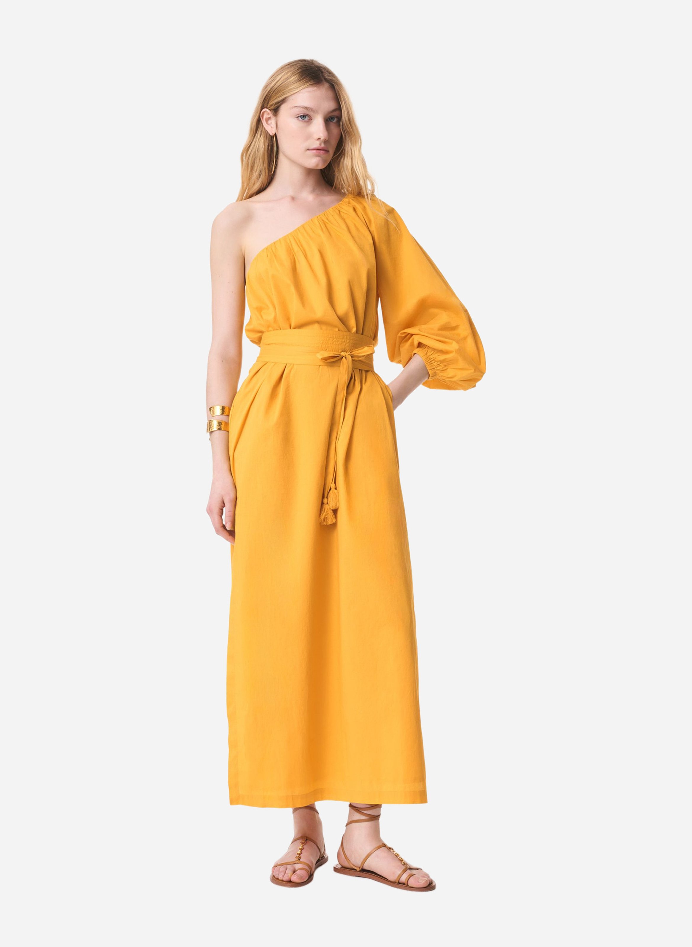 Robe longue ceinturée unie VANESSA BRUNO Jaune