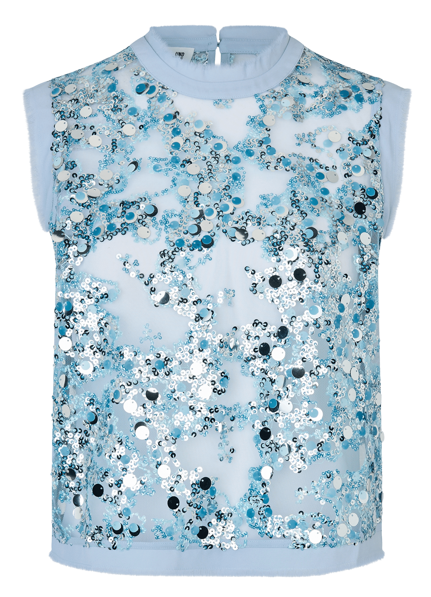 Sleeveless sequin transparent top BAUM UND PFERDGARTEN Blue