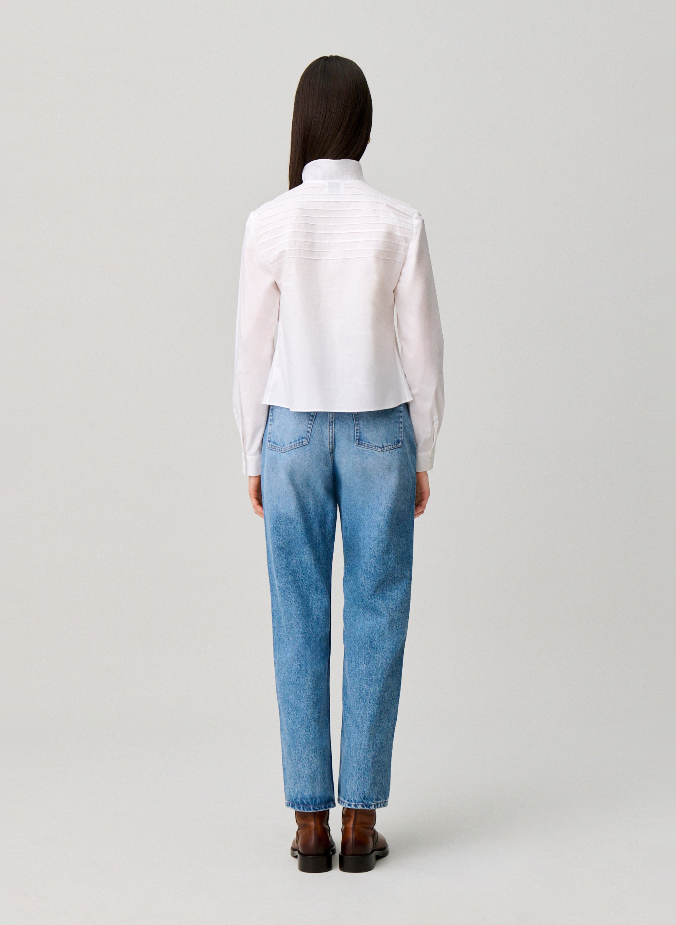 Chemise droite plissée unie CLAUDIE PIERLOT Blanc