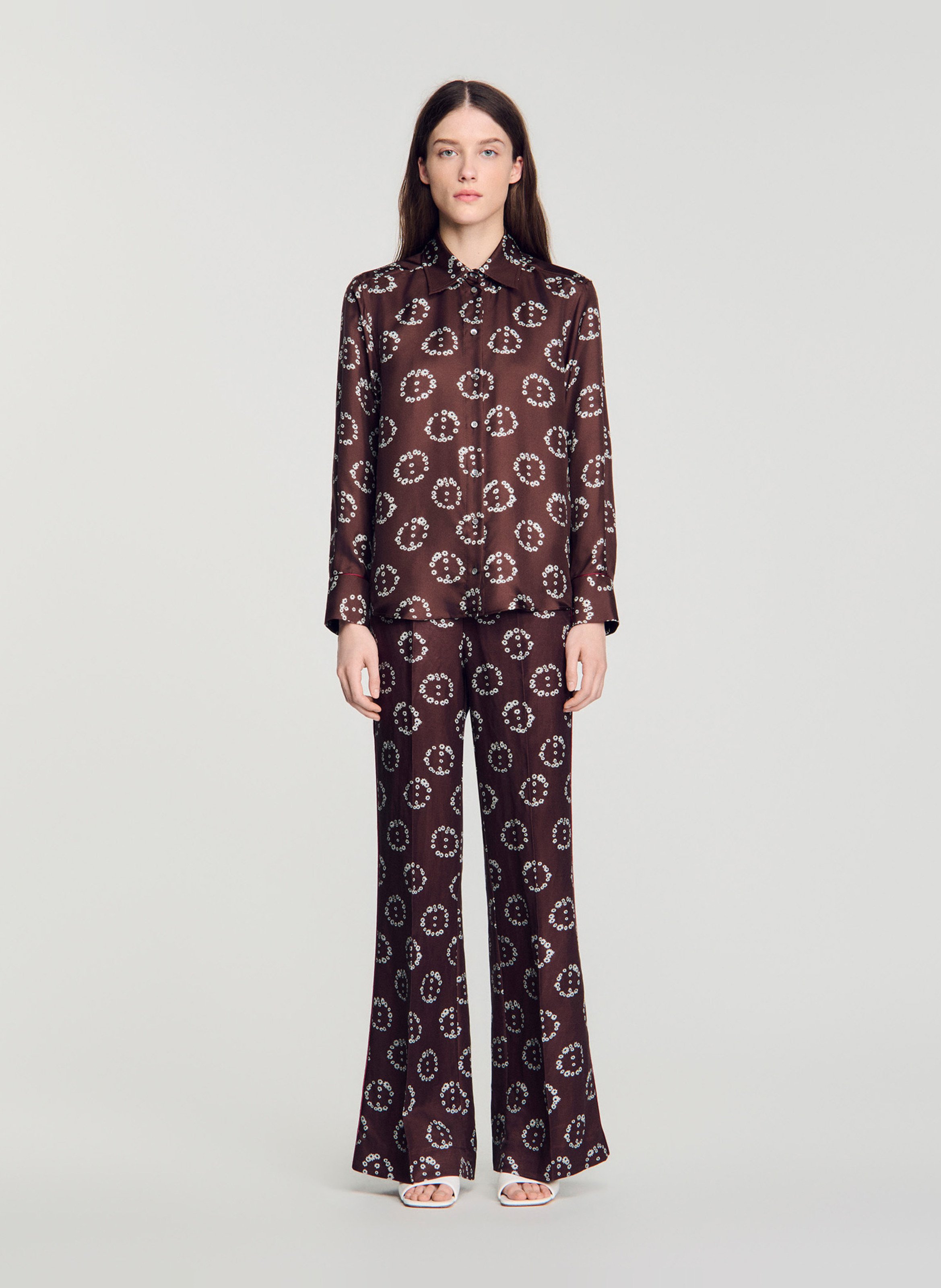 Rechte zijden blouse SANDRO Bruin