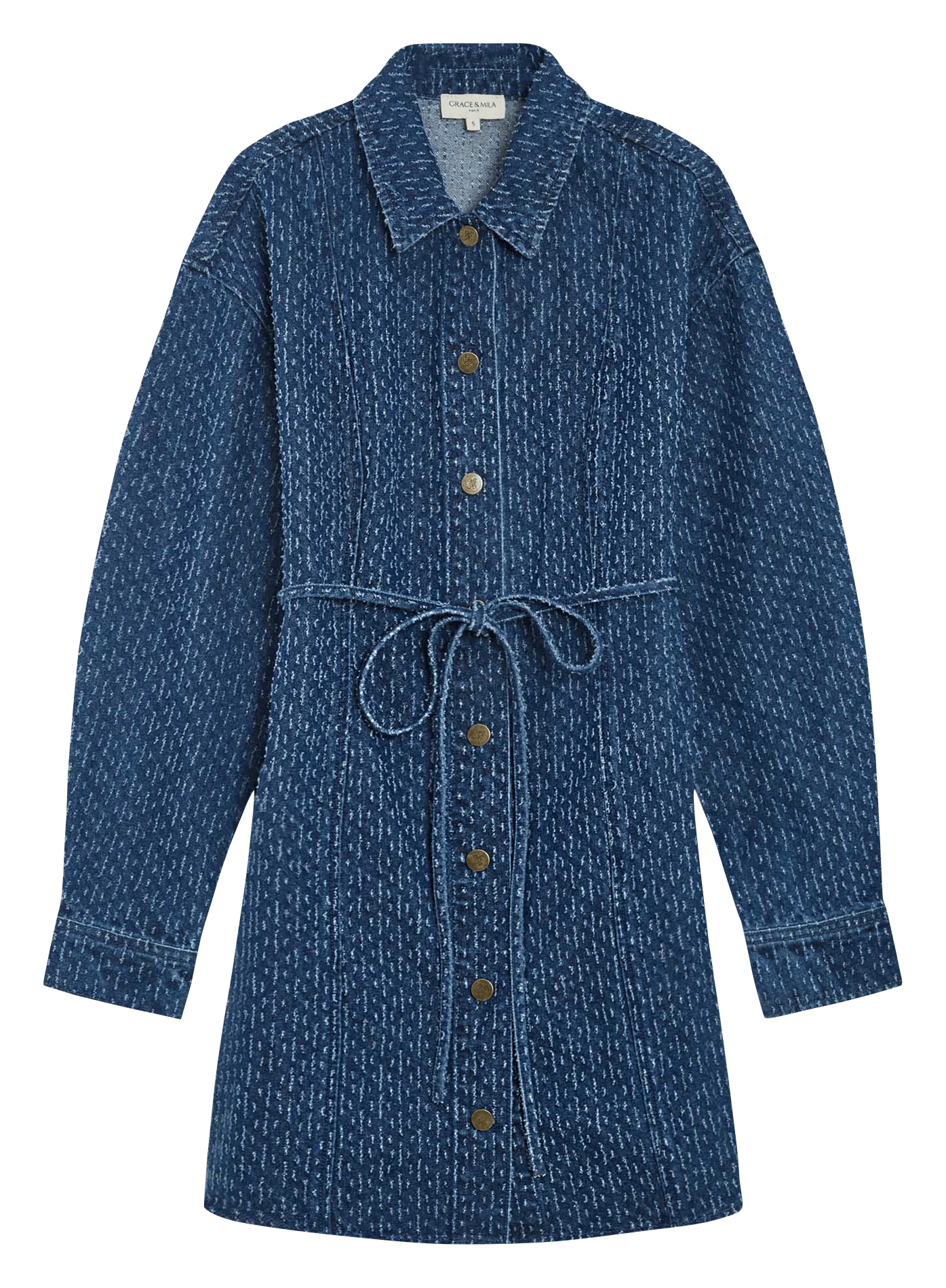 Short fitted cotton dress GRACE ET MILA Blue