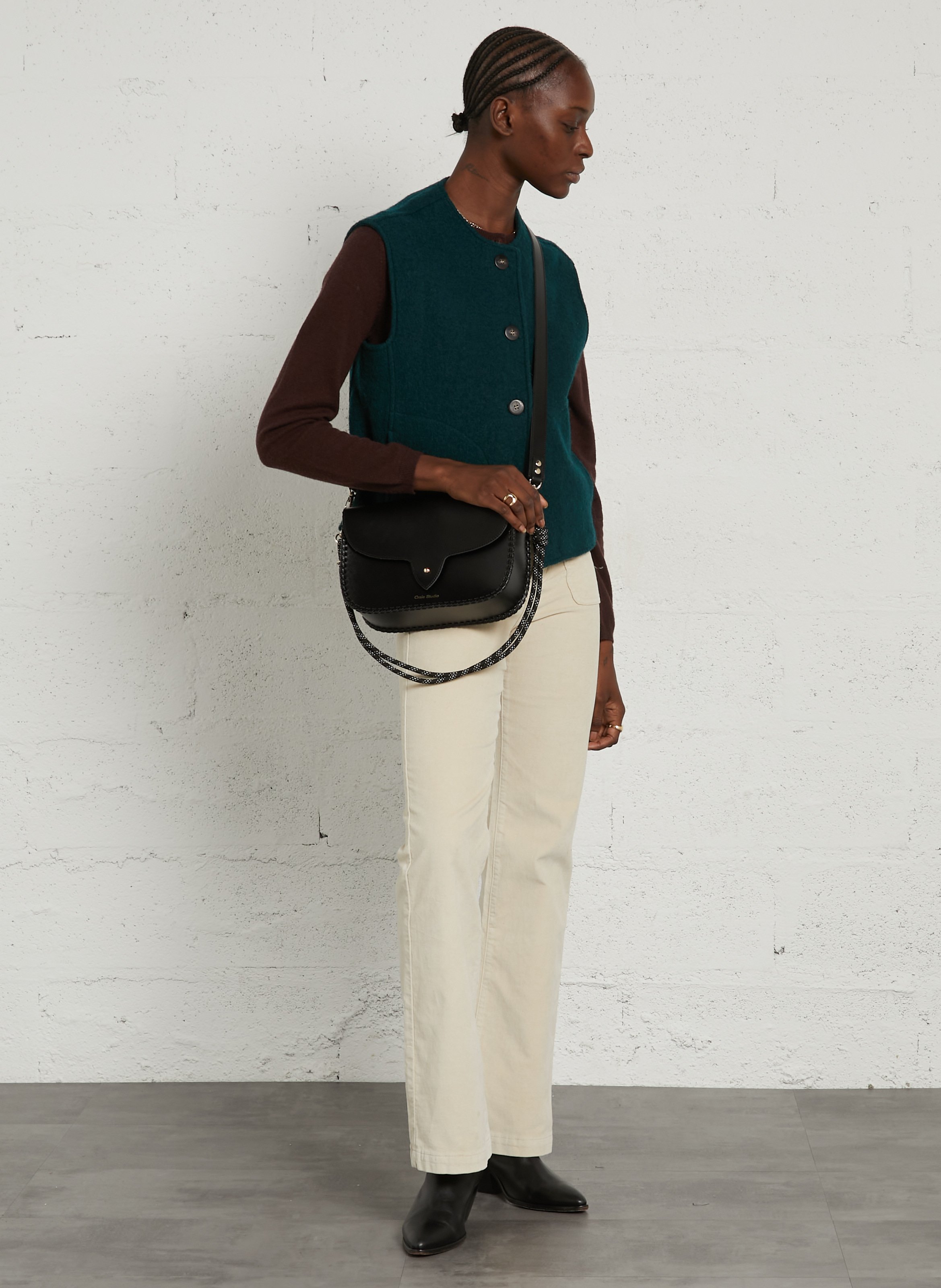 Leren clutch CRAIE STUDIO Zwart