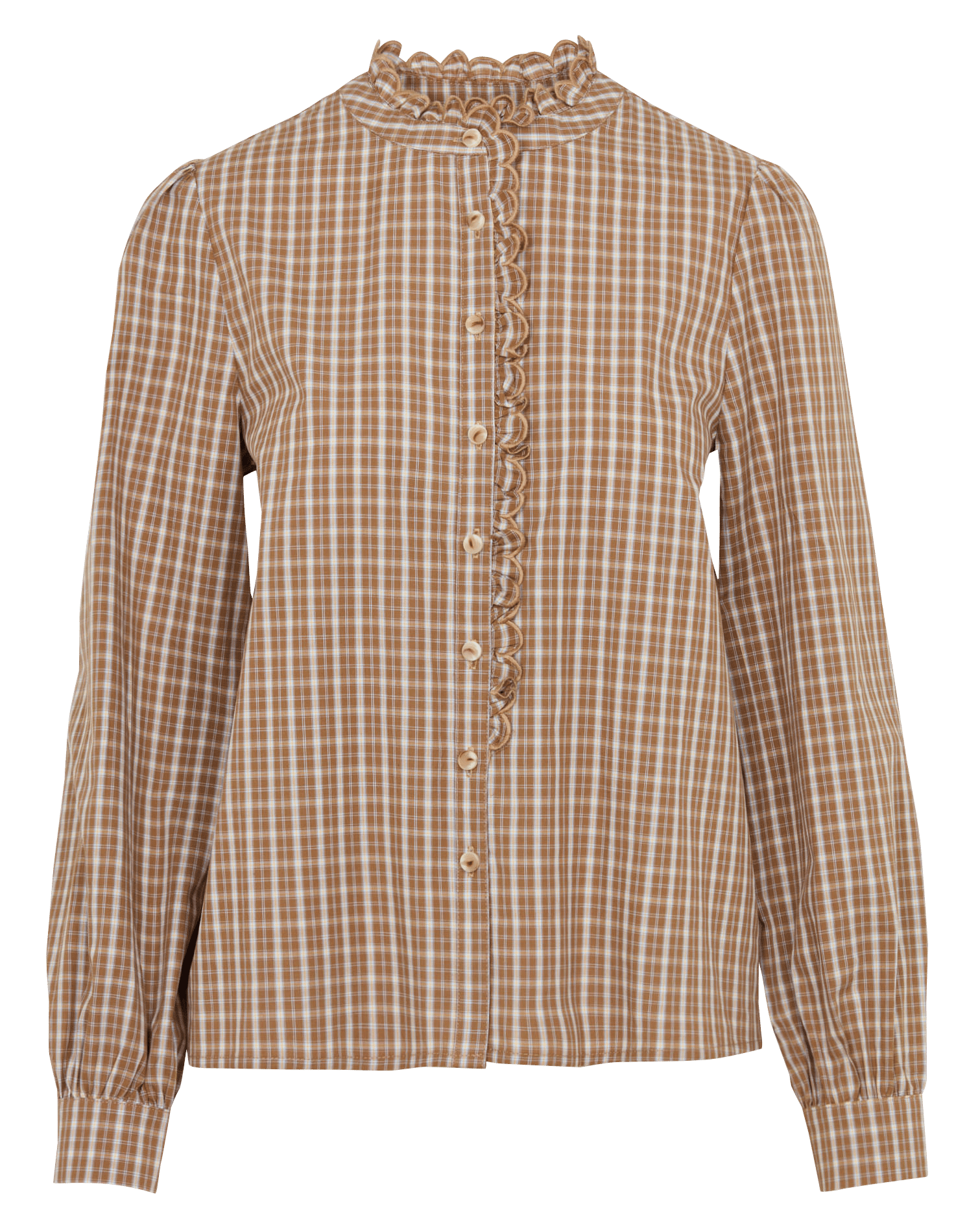 Geruite, katoenen blouse LA PETITE ETOILE Bruin