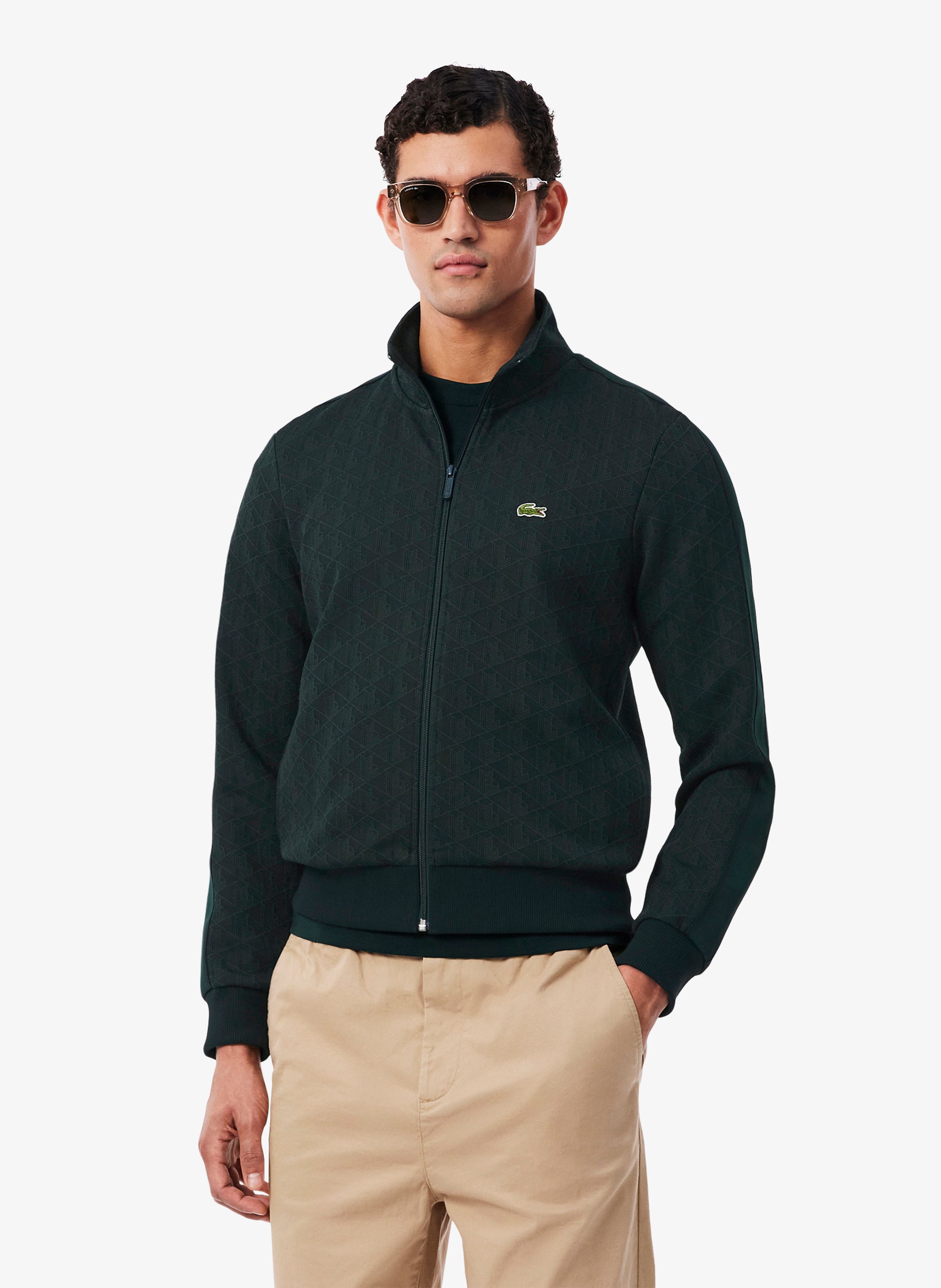 Jacken mit Rundhalsausschnitt und Jacquardmuster LACOSTE Grun