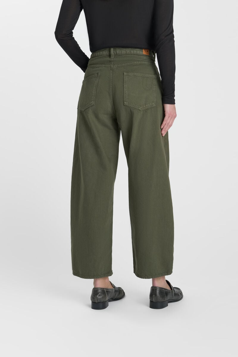 Loose fit jeans, wide leg, length 34 LE TEMPS DES CERISES Khaki