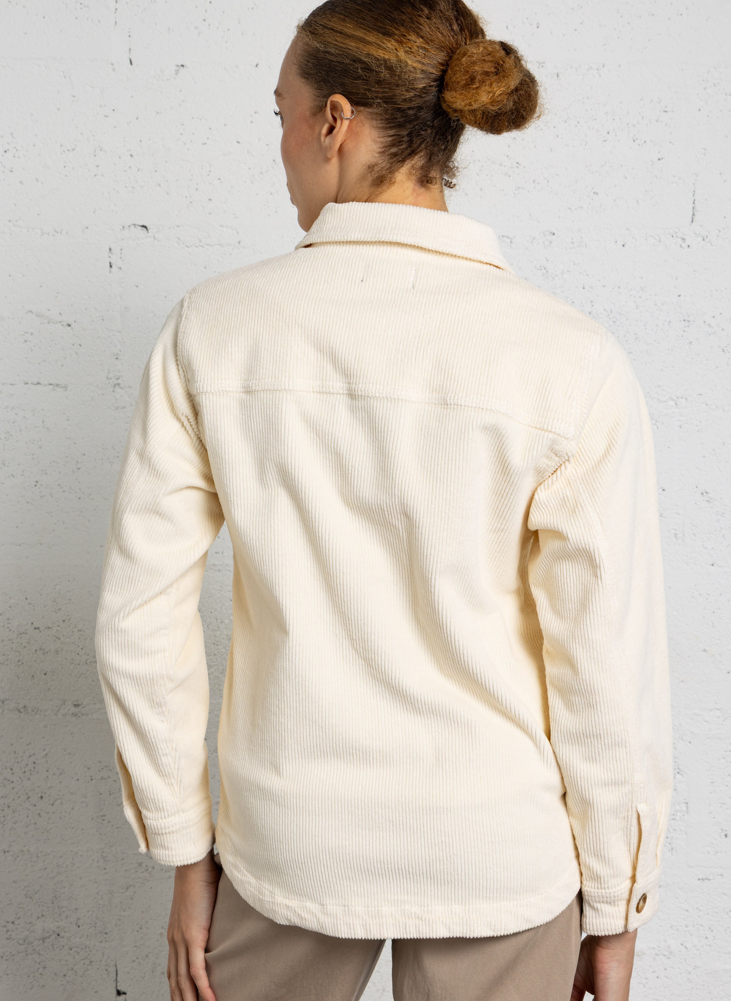 Rechte geribbelde katoenmixjas ARMOR LUX Beige