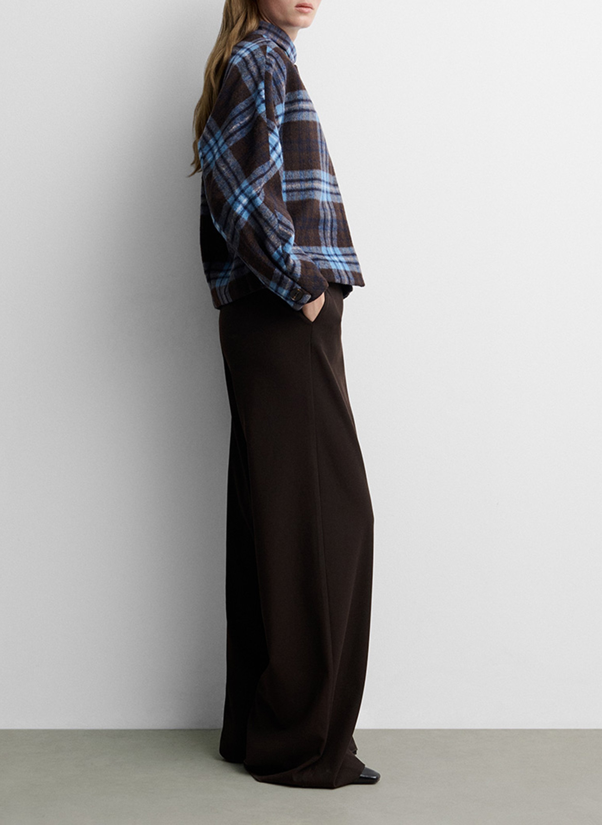 Oversized checkered jacket SIMORRA Brown
