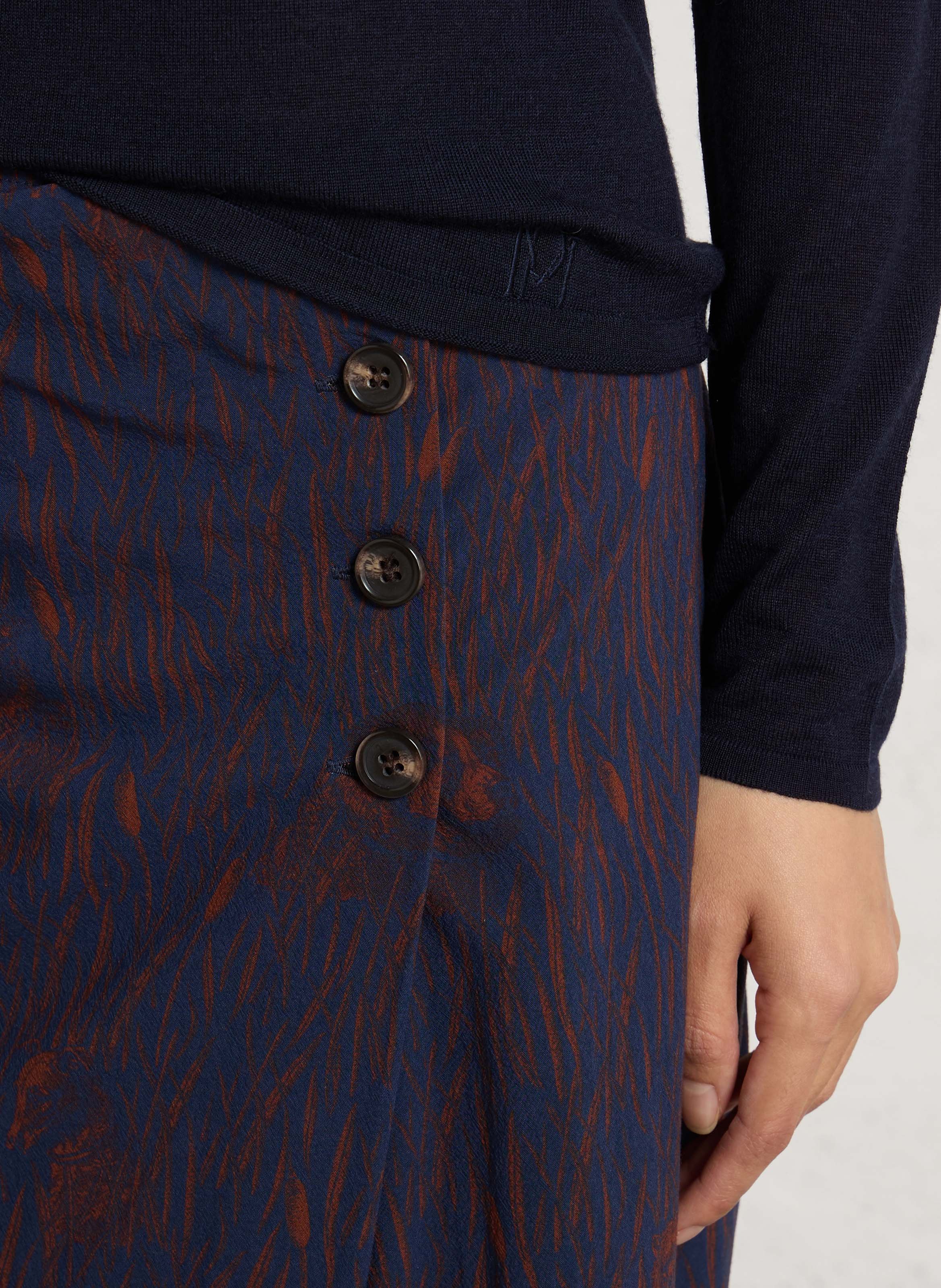 Lange rok met print NICE THINGS Blauw